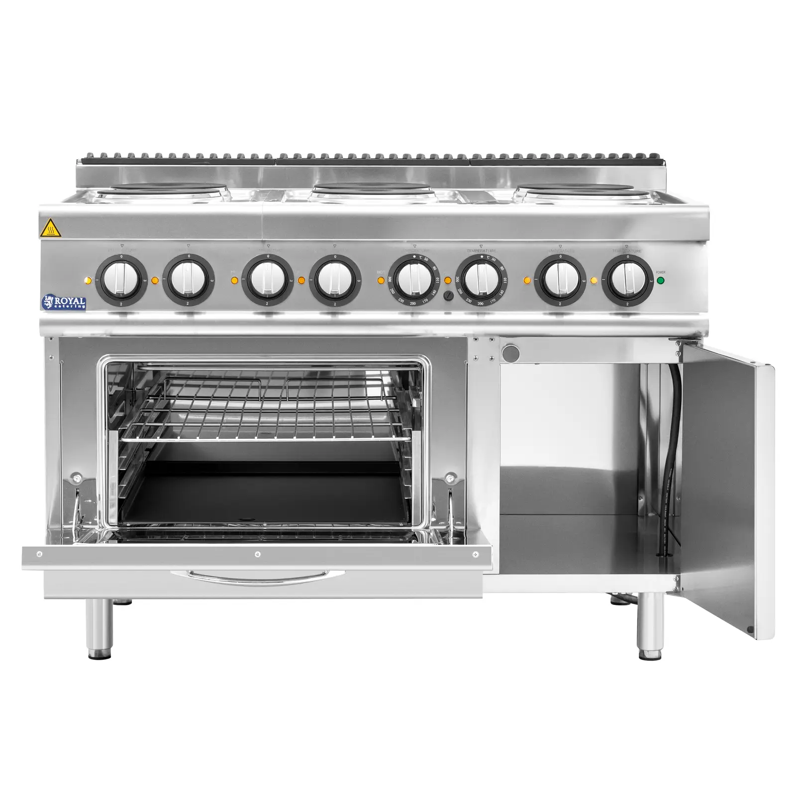 Elektroherd mit Backofen - 19,1 kW - 6 Platten - 120 x 73 cm - Pro 730 Series - Royal Catering