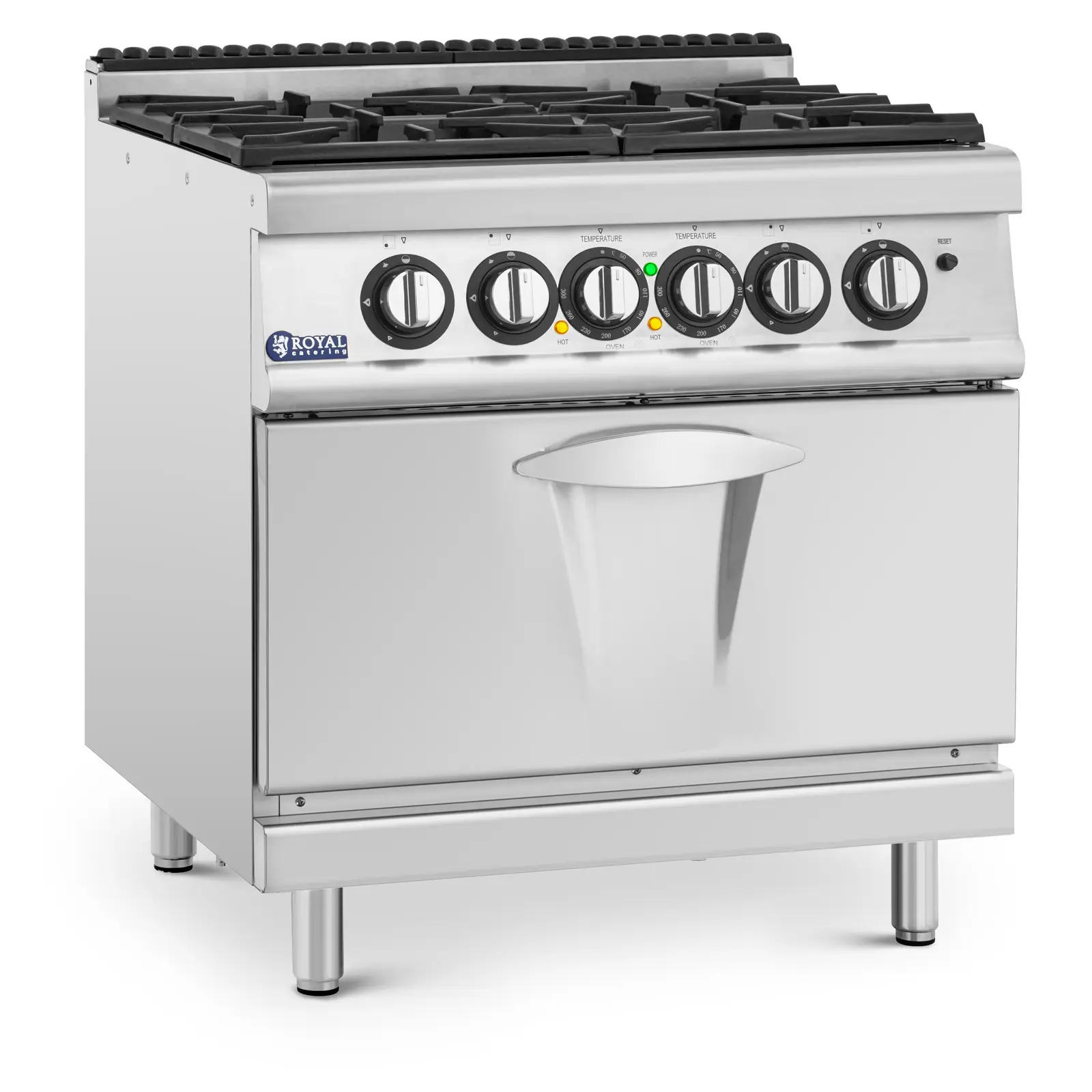 Kaasuliesi uunilla - 14,4 kW - 4 poltinta - 80 x 73 cm - Pro 730 Series - Royal Catering