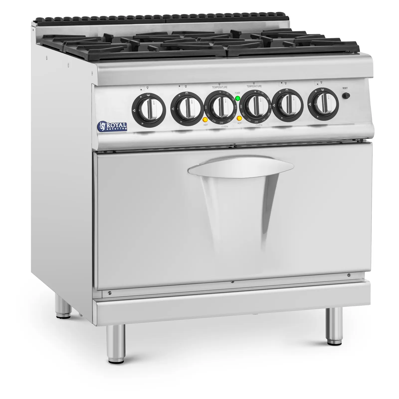 Gasherd mit Elektrobackofen - 14,4 kW - 4 Brenner - 80 x 73 cm - Pro 730 Series - Royal Catering