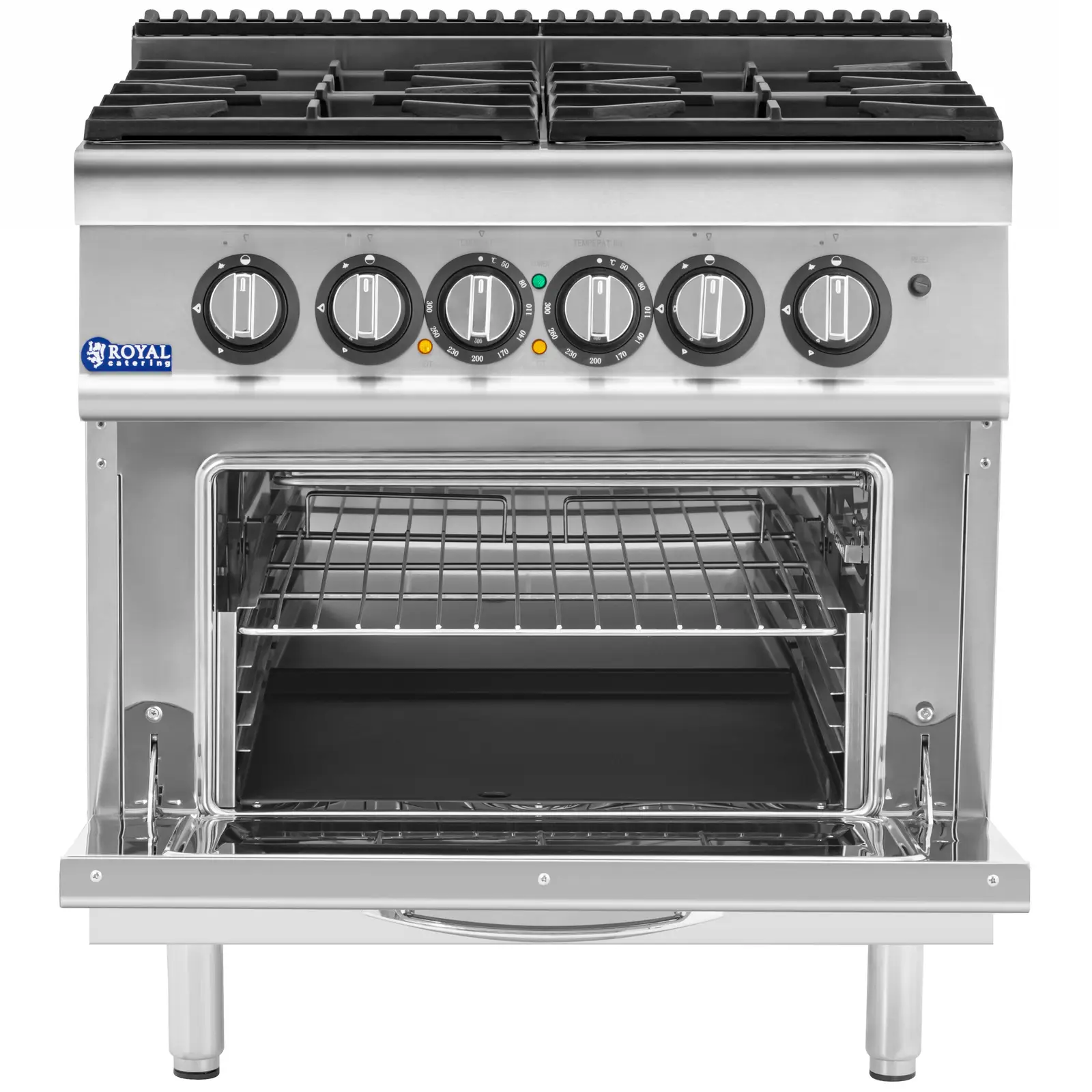 Gasherd mit Elektrobackofen - 14,4 kW - 4 Brenner - 80 x 73 cm - Pro 730 Series - Royal Catering