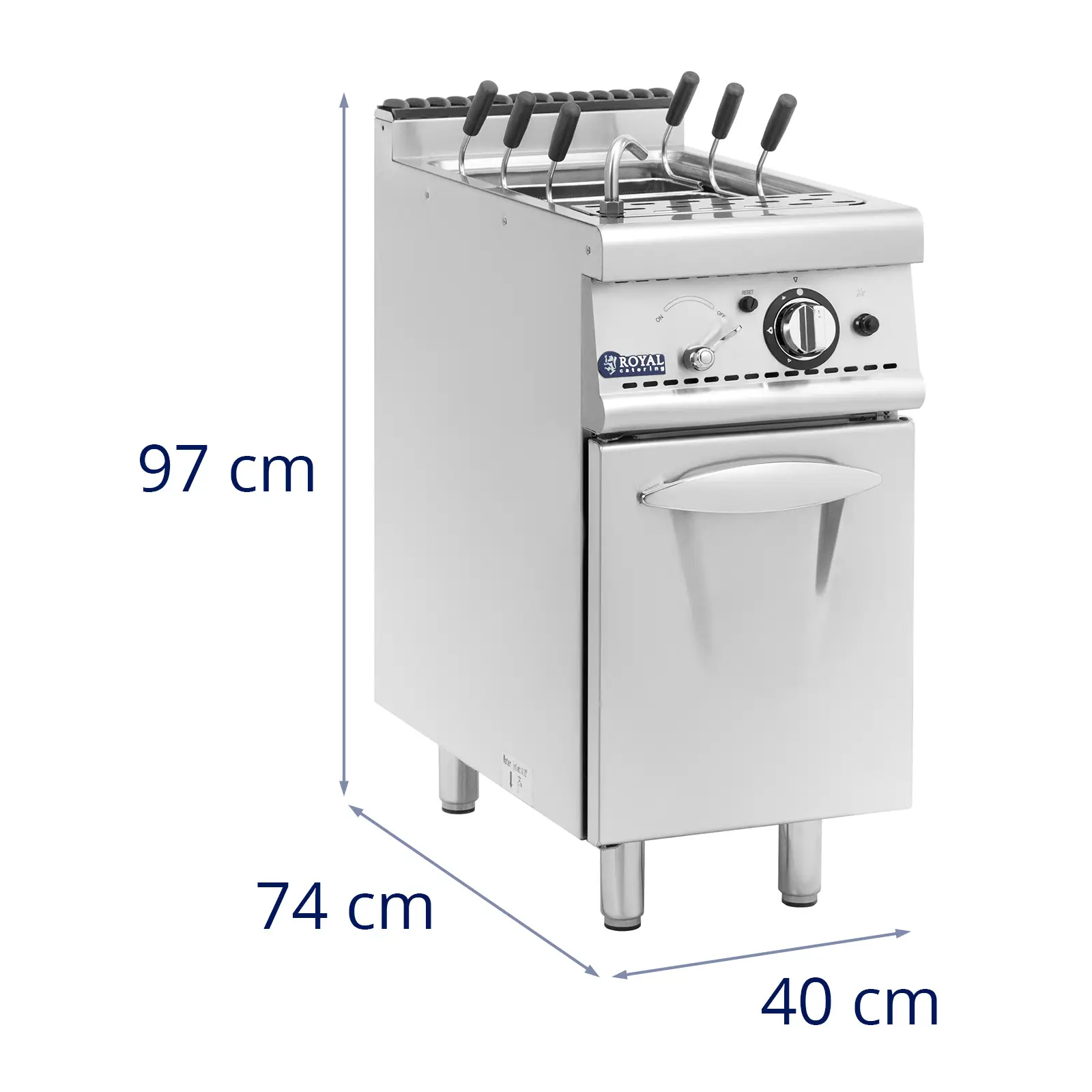 Cuece pasta de gas - 2 x 4 kW - propano / GLP / gas natural - 40 x 73 cm - serie Pro 730 - Royal Catering