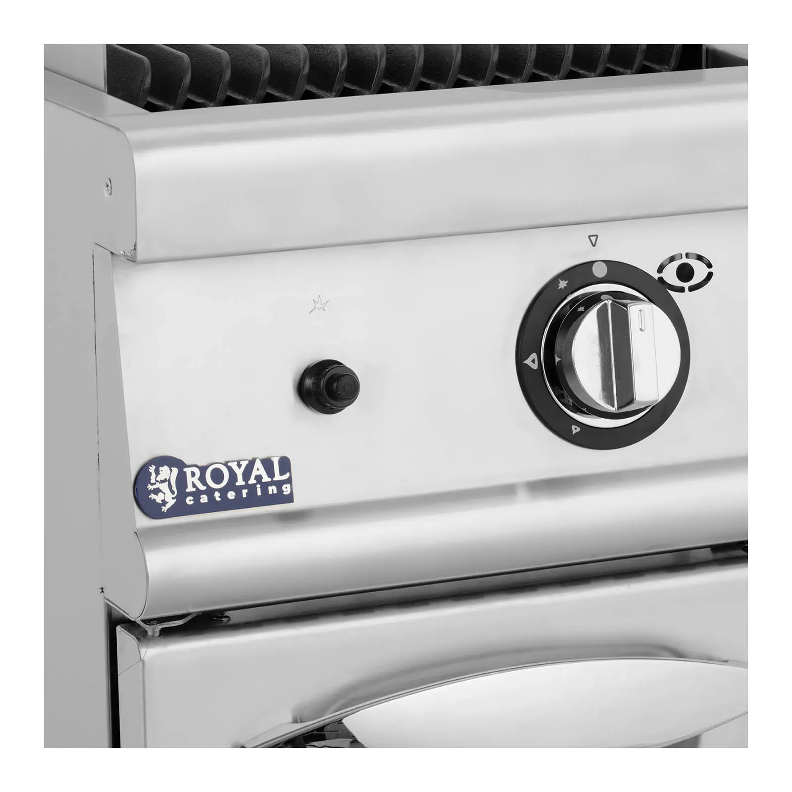 Lávový gril - 8 kW - 50–460 °C - propan / LPG / zemní plyn - Royal Catering (Maximální tlak: 50 mBar)