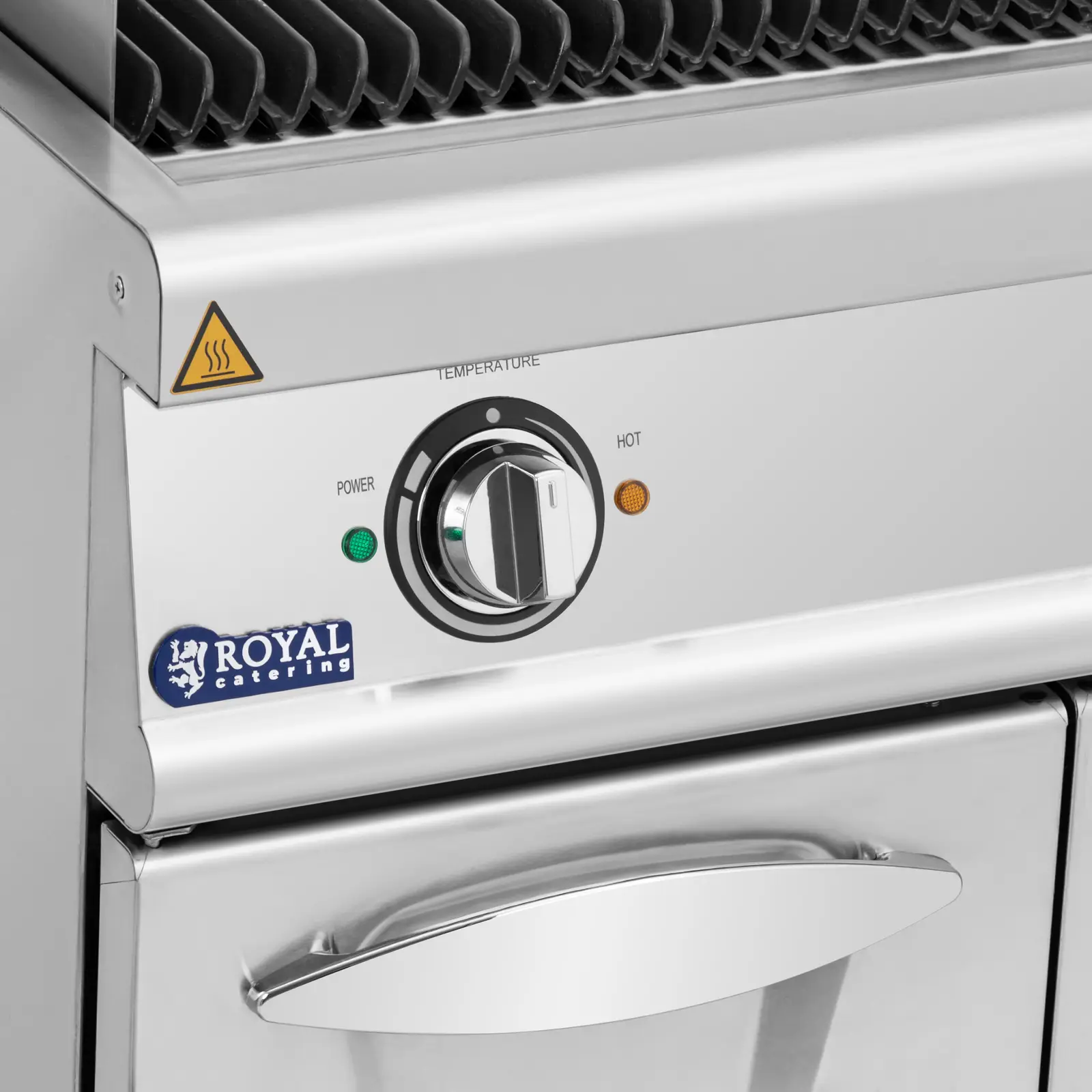 Barbecue Gaz Pierre De Lave Royal Catering Pro 730 - 2x 8 KW, 80x73cm, Température 50-460°C, Propane/gaz Naturel