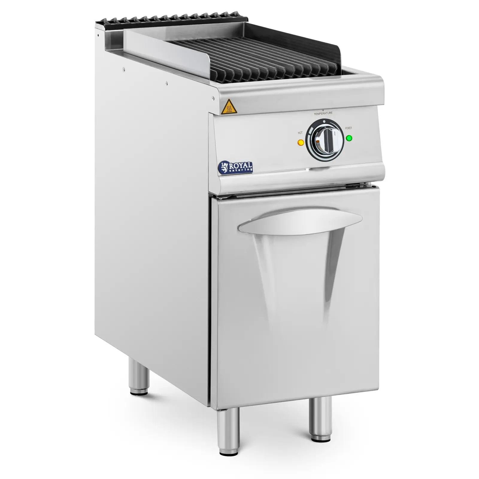 Antrieji gamyklos produktai Lavos akmens grilis - 4,5 kW - 50 iki 300 °C - 400 V - 40 x 73 cm - Pro 730 serija - Royal Catering
