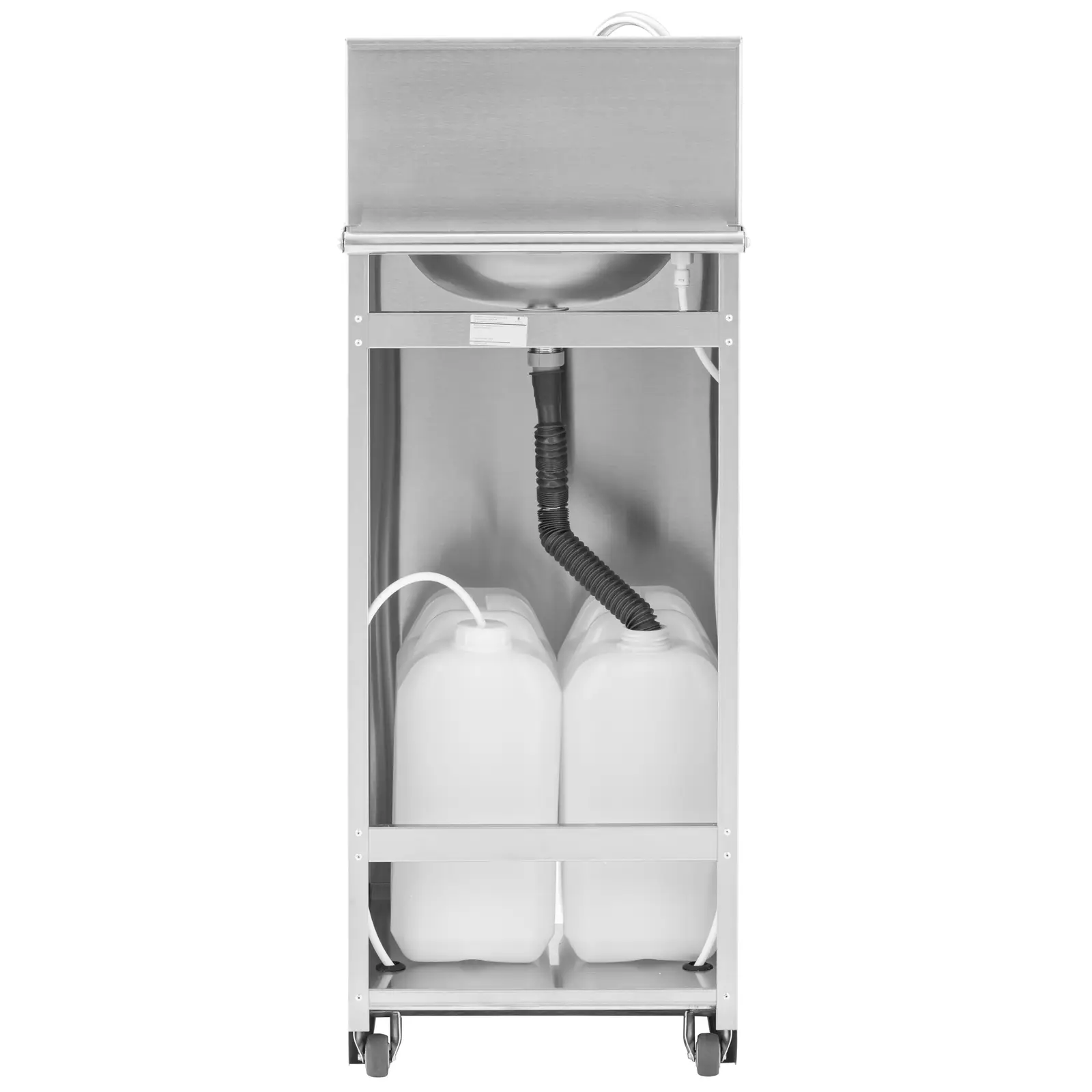 Lavatório portátil - aço inoxidável - comando de pé - 2 depósitos de água 15 l - 357 x 120 mm - Royal Catering (Rodas giratórias de 360: Sim)