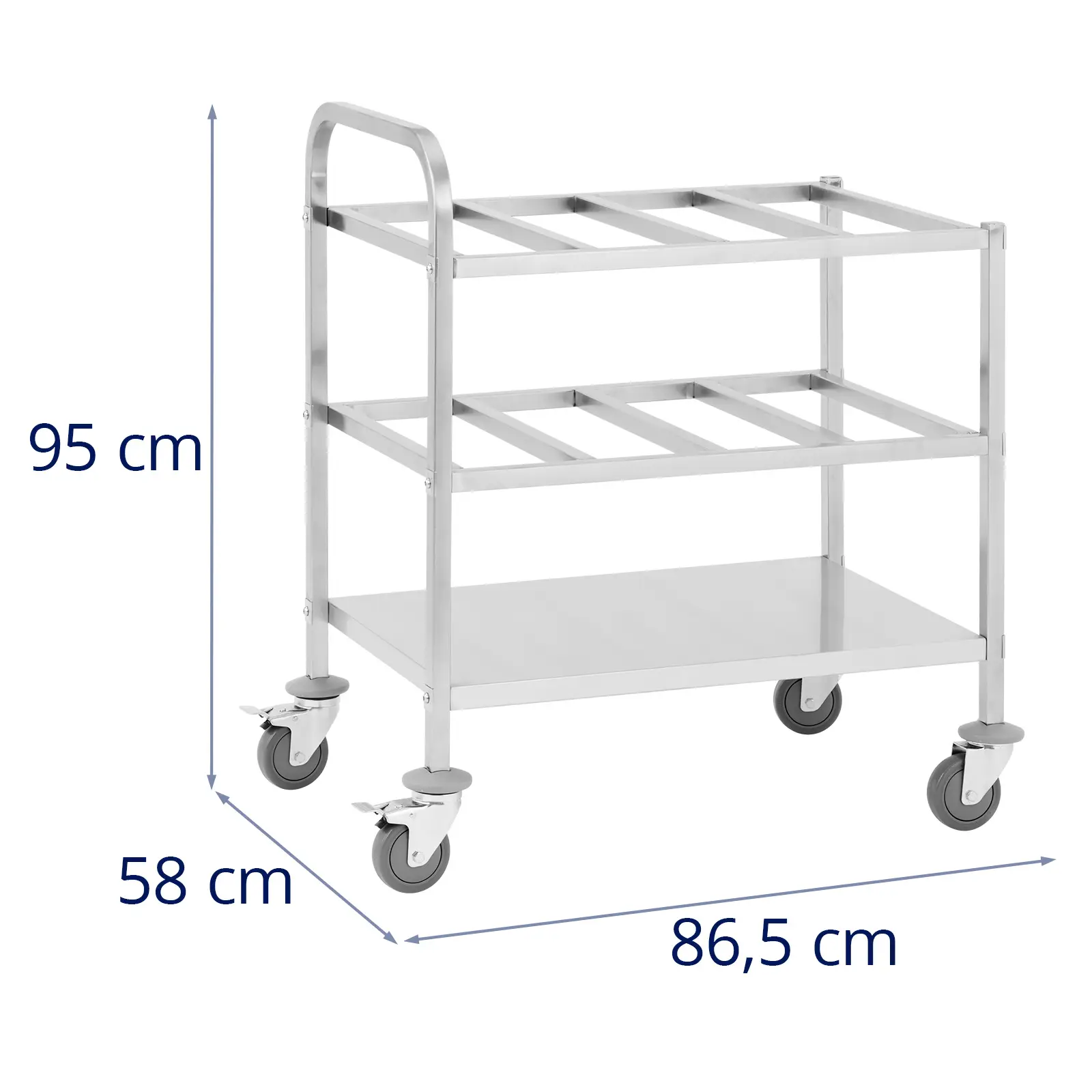 Cărucior de transport - oțel inoxidabil - pentru 24 x GN 1/6 - 450 kg - Royal Catering