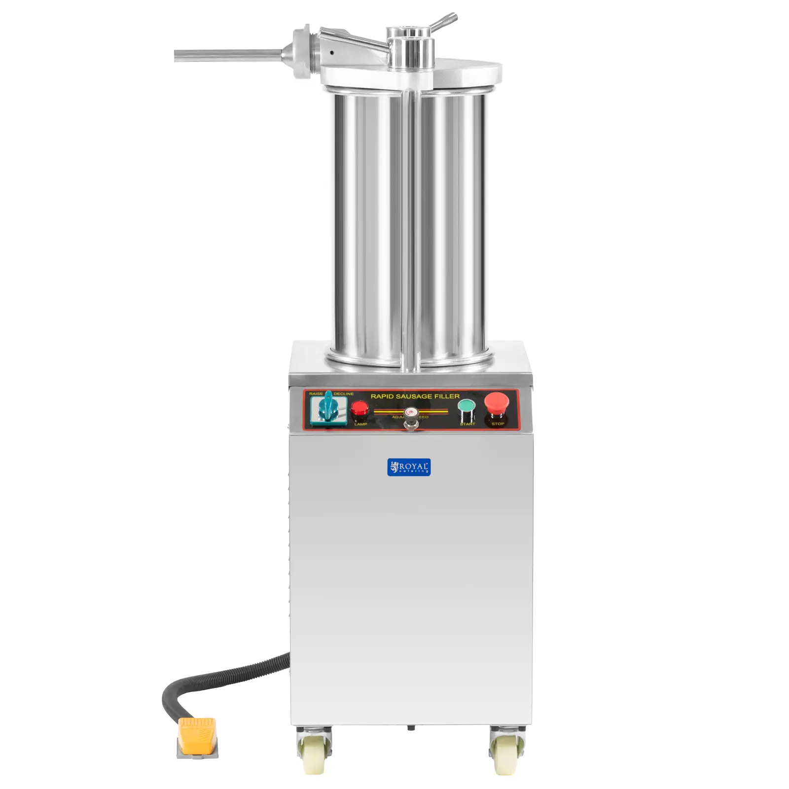 Poussoir à saucisse - 18 L - hydraulique - Royal Catering (Couleur(s): Argent métallisé)