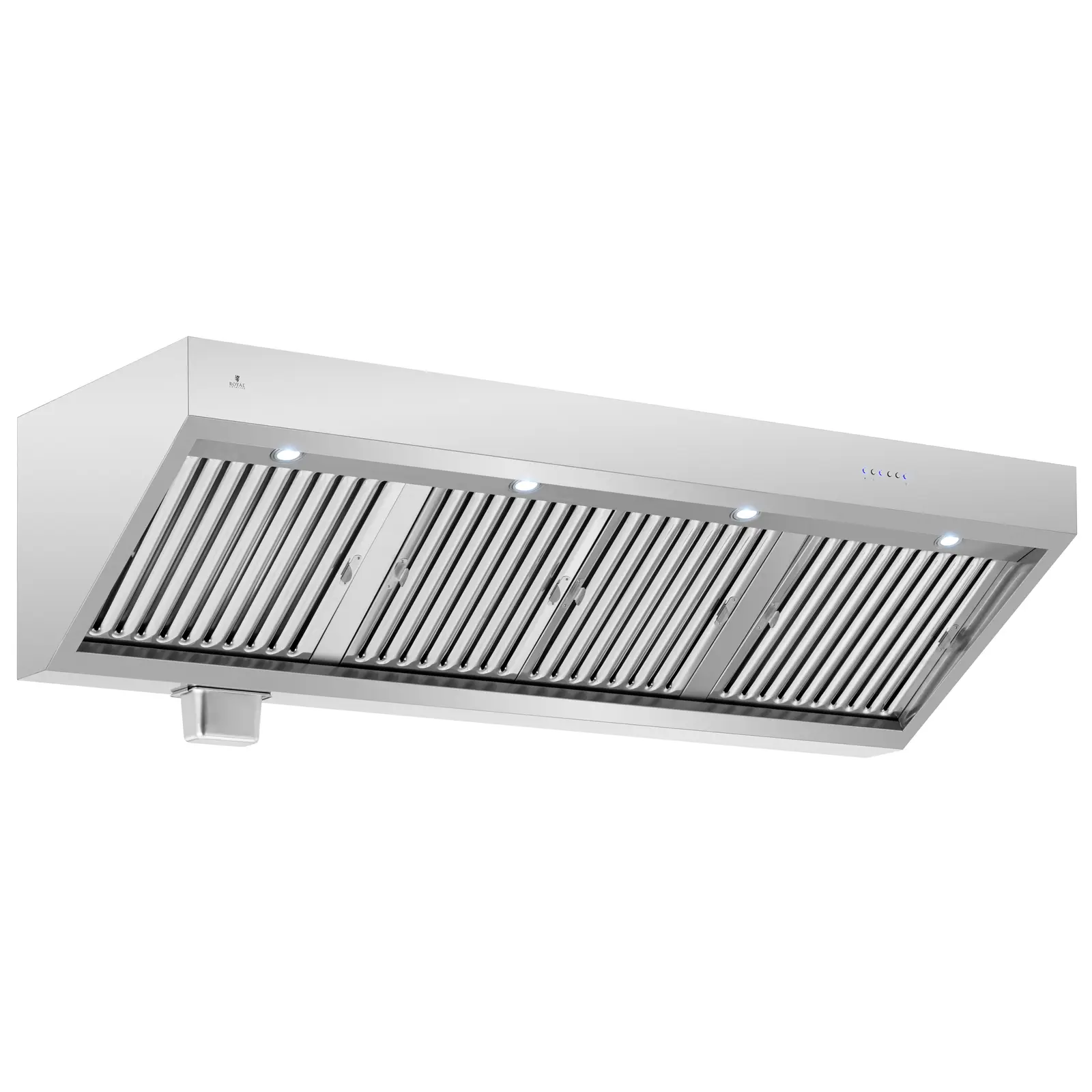 Kjøkkenventilator med motor, regulator, filter og belysning - 200 cm - 1500 m³/h - Royal Catering