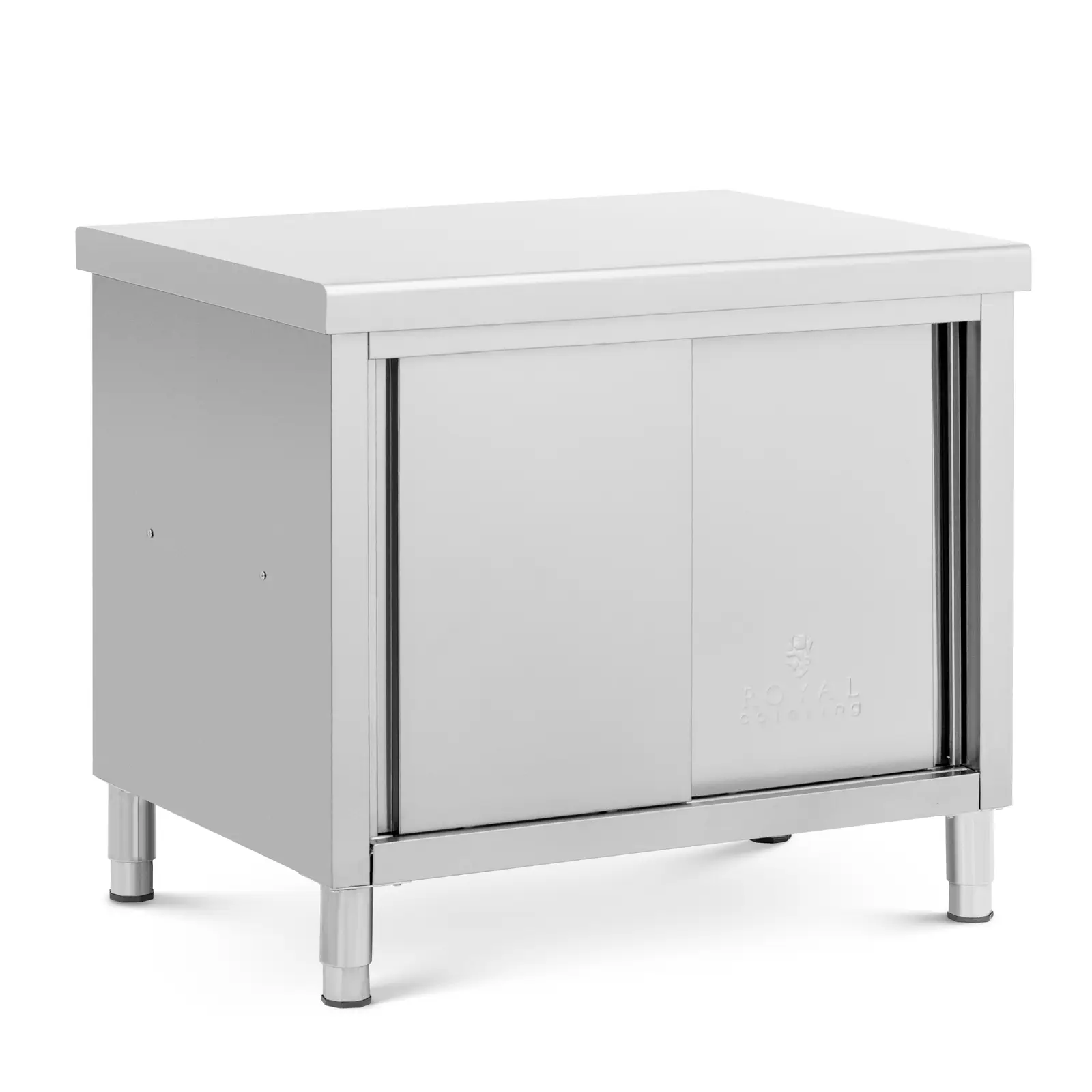 Edelstahl-Arbeitsschrank mit Durchreiche - ECO - 100 x 70 cm - 500 kg - Royal Catering