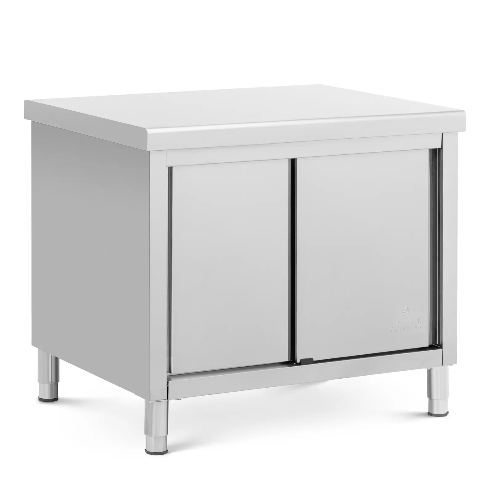  Stainless Steel Kitchen Cabinet with Worktop - 100 x 80 cm - 500 kg - Royal Catering - Product Image