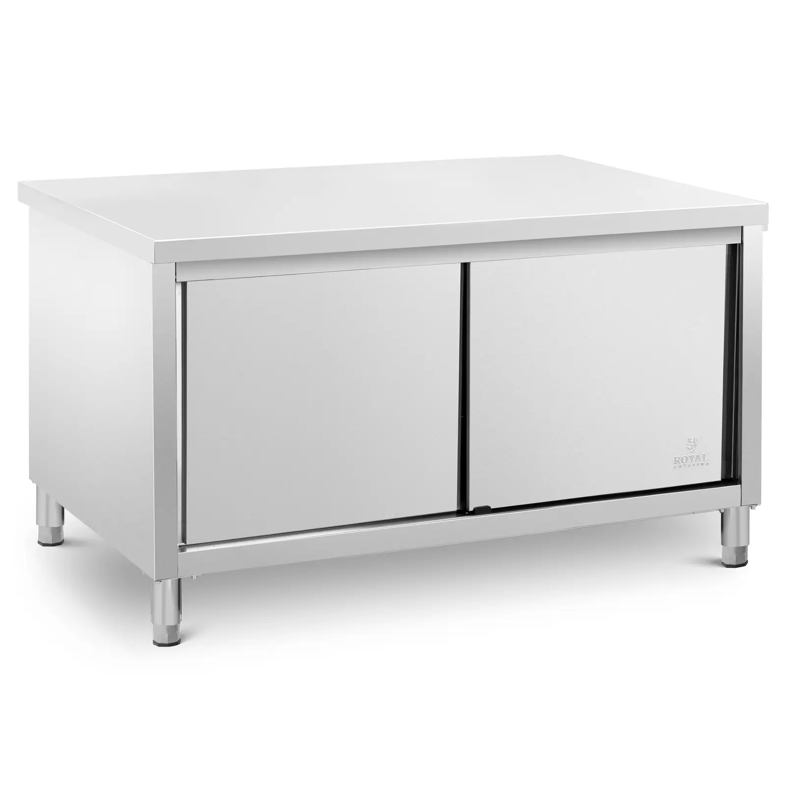  Stainless Steel Kitchen Cabinet with Worktop - 160 x 80 cm - 500 kg - Royal Catering - Product Image