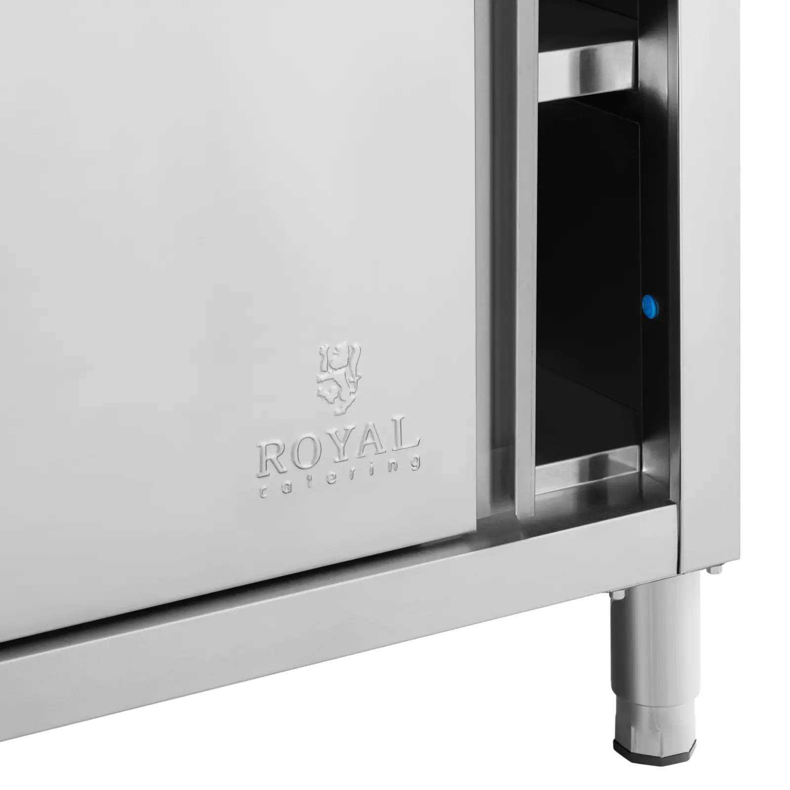 Stół roboczy z szafką ze stali nierdzewnej - ECO - 200 x 80 cm - 500 kg - Royal Catering