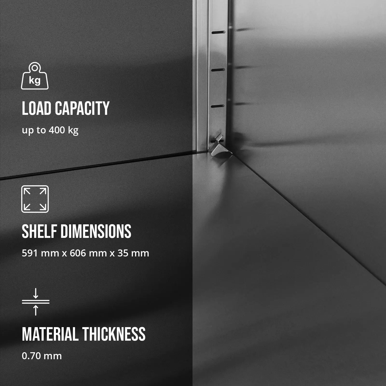 Produtos recondicionados Armário de cozinha em aço inoxidável - 60 x 70 x 180 cm - Royal Catering (Espessura do material: 0.7 mm)
