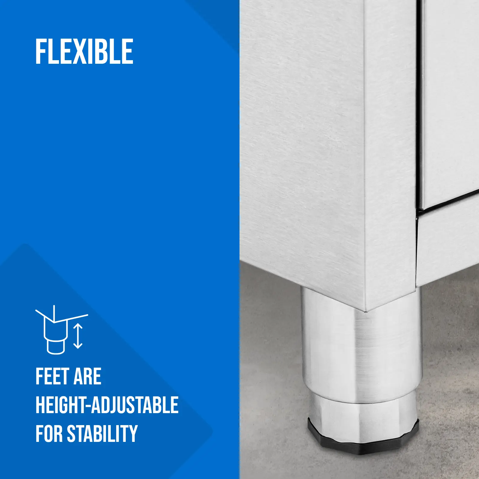 Armadio da cucina in acciaio inox con cassetti - 50 x 70 cm - 185 kg - 7 cassetti per impasto pizza - con alzatina - Royal Catering - 2