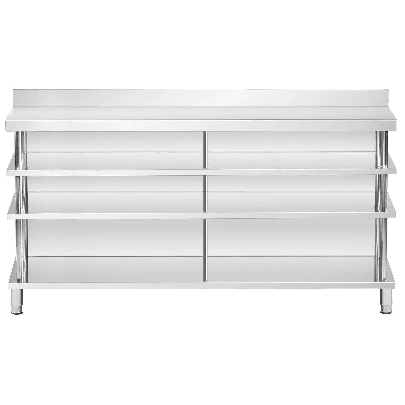 Bárpult - rozsdamentes acél - 200 x 30 x 105 cm - Royal Catering (Fröccsenésvédelem magassága: 100 mm)