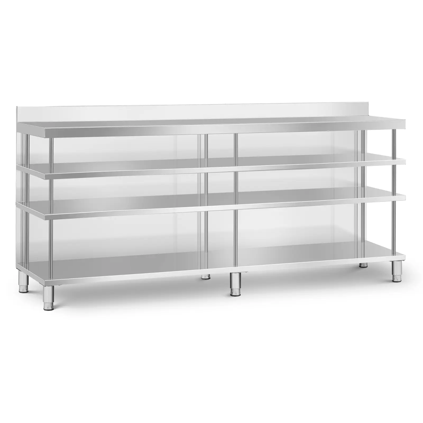 Bárpult - rozsdamentes acél - 250 x 60 x 105 cm - Royal Catering - Kép a termékről
