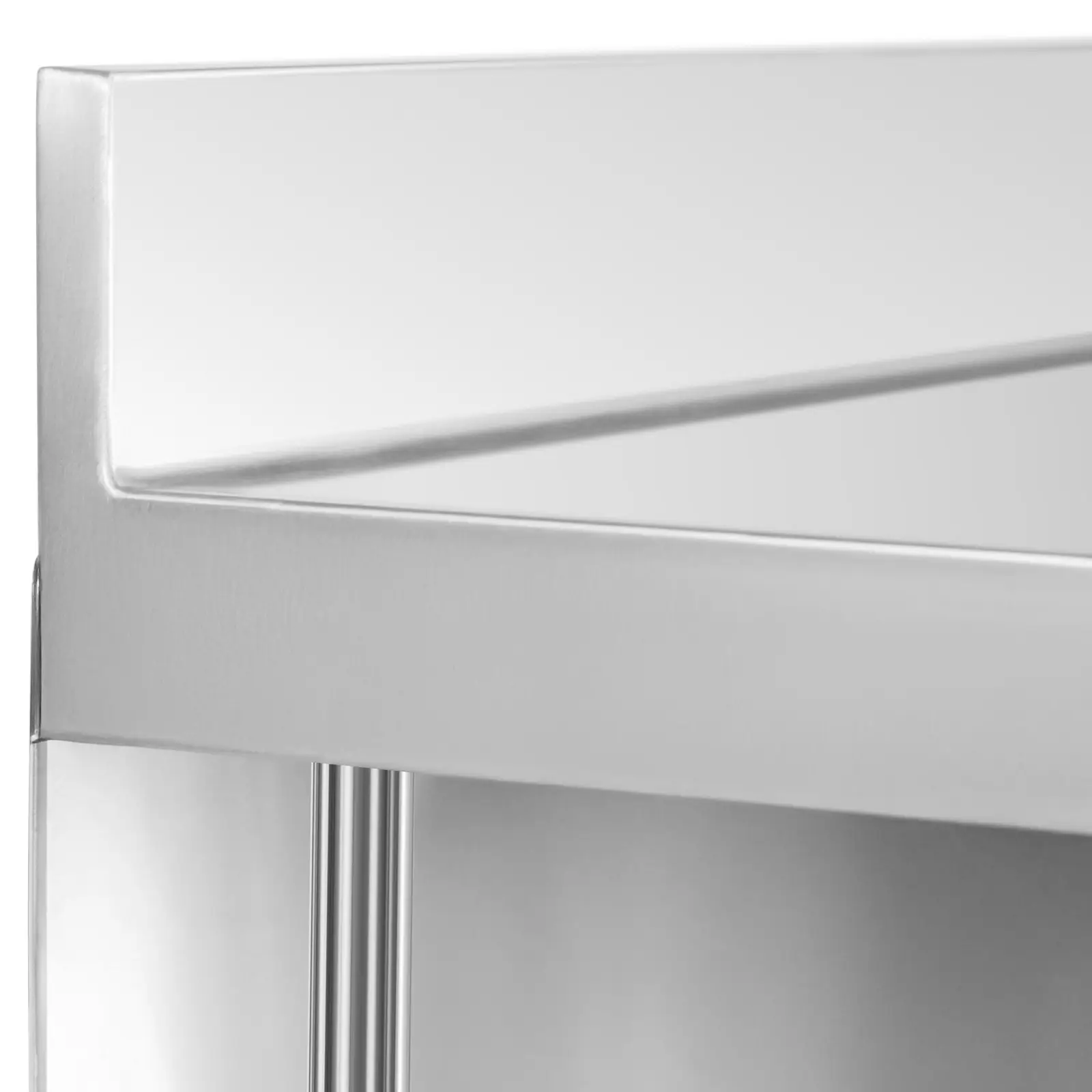 Bárpult - rozsdamentes acél - 250 x 60 x 105 cm - Royal Catering (Tárolófelületek száma: 4)