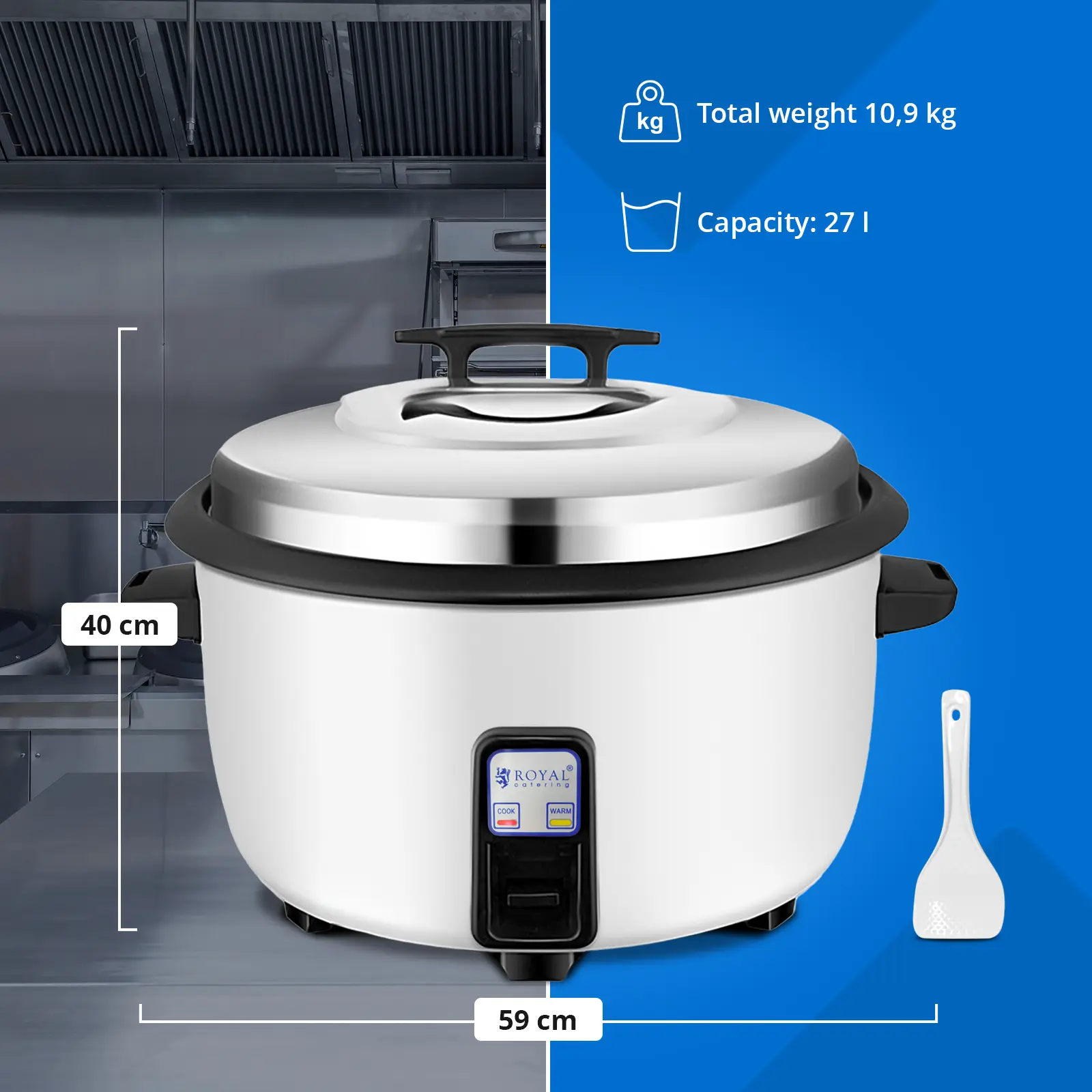 Cuiseur à riz - 27 l - 3600 W (Matériau(x): Aluminium)