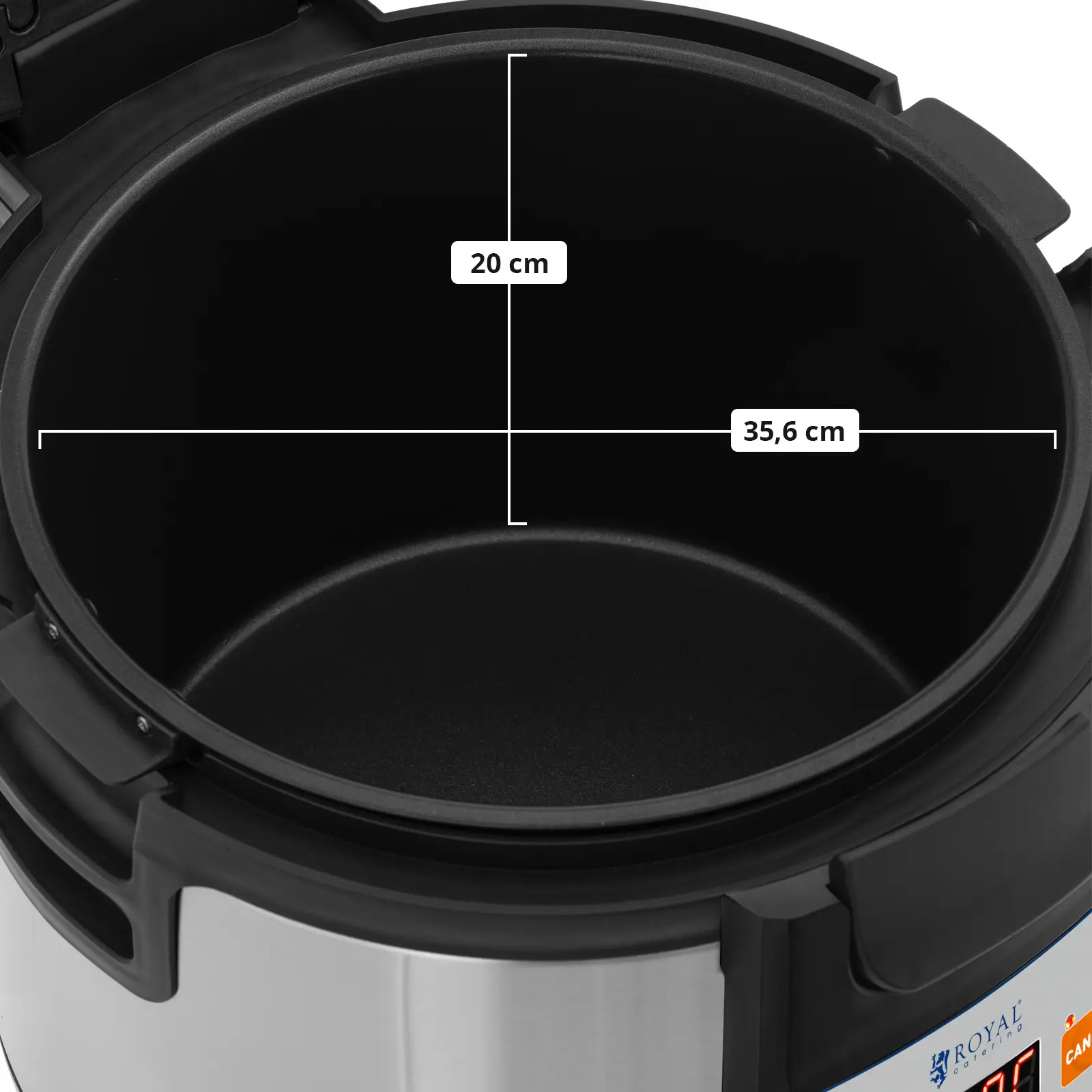 Ohřívač rýže - 19 l - digitální nastavení teploty: 40 - 80 °C - Royal Catering (Průměr nádoby [mm]: 375)
