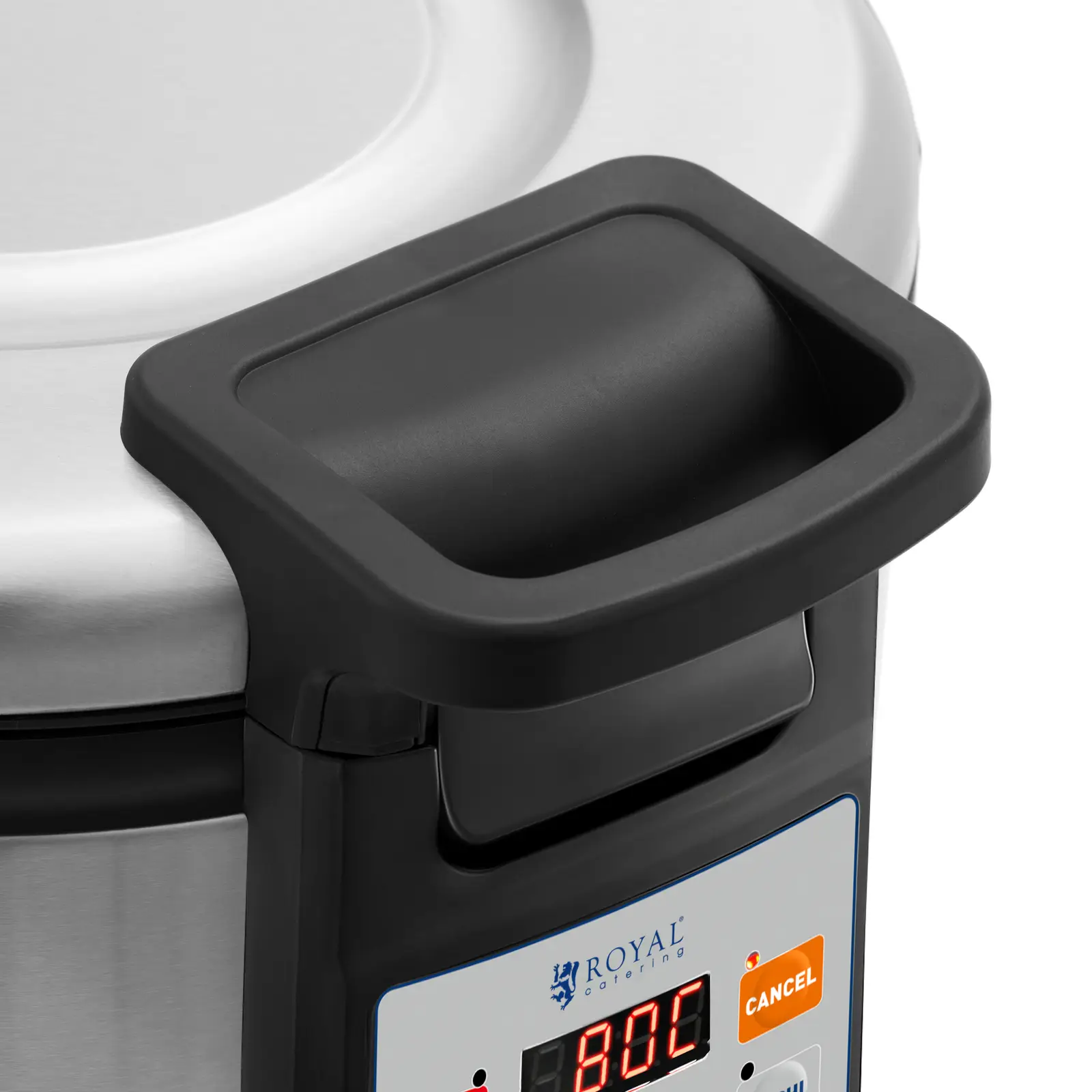 Ohřívač rýže - 26 l - digitální nastavení teploty: 40 - 80 °C - Royal Catering (Barva: Stříbrná)