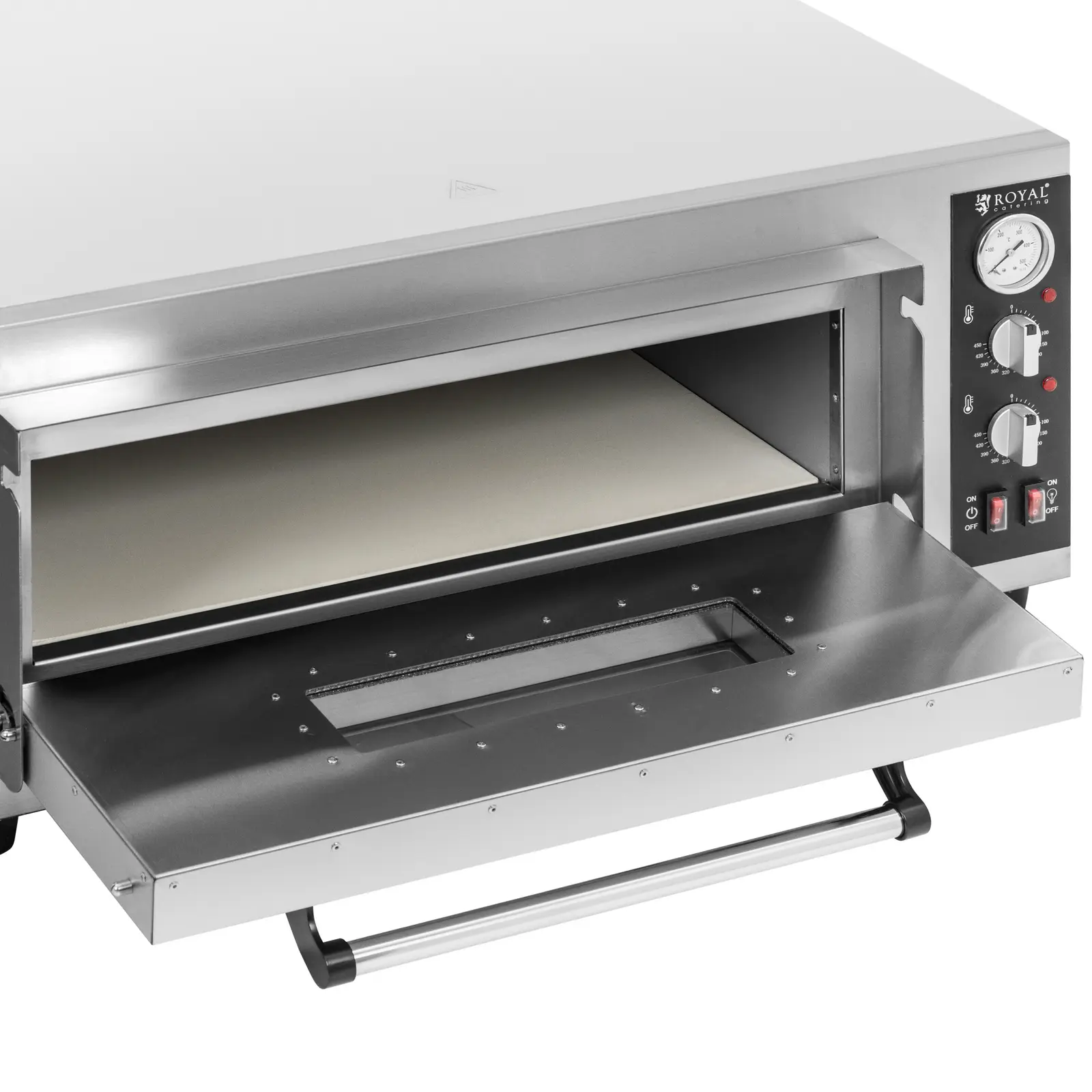 Four à pizza électrique - 4 x 30 cm - 1 cavité - 4 200 W - Chamotte - Royal Catering (Ampérage: 18.2 Ah)