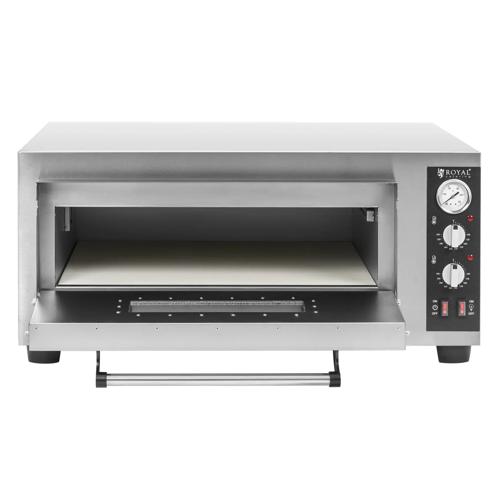 Four à pizza électrique - 4 x 30 cm - 1 cavité - 4 200 W - Chamotte - Royal Catering (Minuterie: Non)