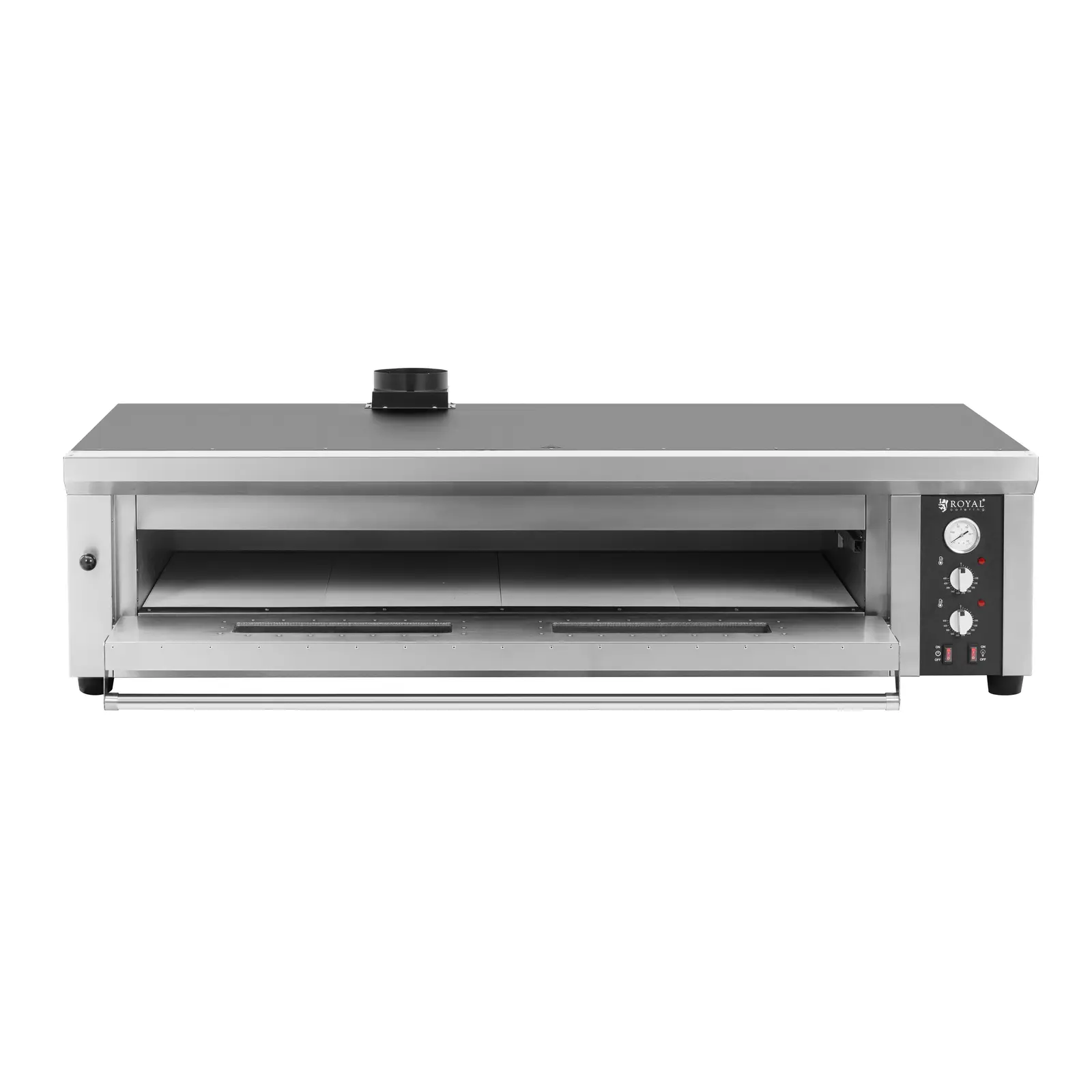 Elektrická pec na pizzu - 8 x 33 cm - 1 komora - 8400 W - 400 V - šamot - Royal Catering (Skleněné okno: Ano)