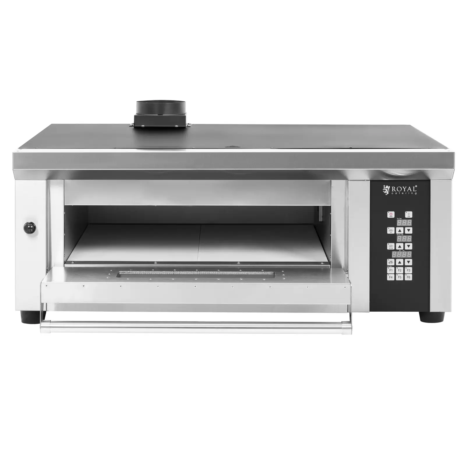 Elektrická pec na pizzu - 4 x 33 cm - 1 komora - 4200 W - digitální - šamot - Royal Catering