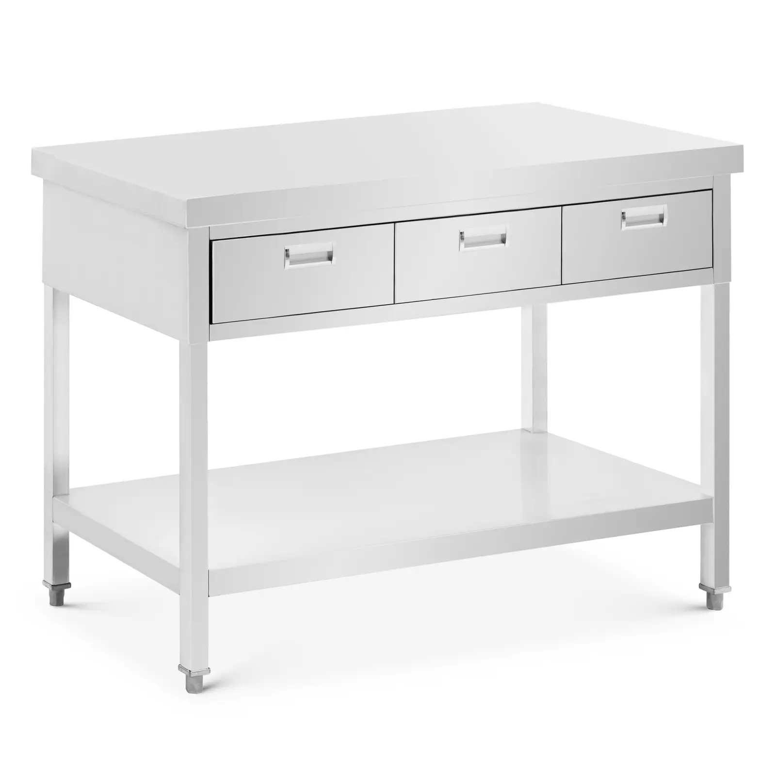  Nerezový pracovní stůl - 120 x 60 cm - 436 kg - 3 zásuvky - Royal Catering