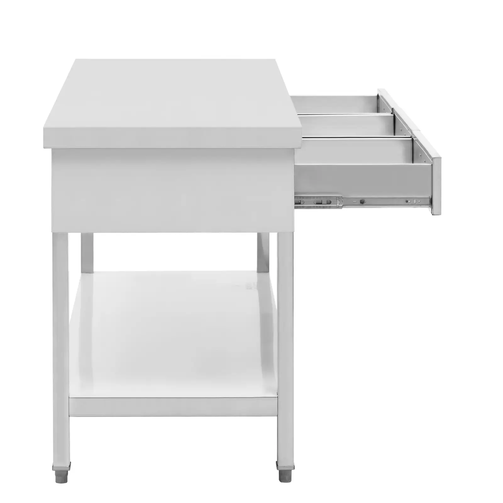  Nerezový pracovní stůl - 120 x 60 cm - 436 kg - 3 zásuvky - Royal Catering (Rozměr desky stolu [mm]: 1200 x 600)