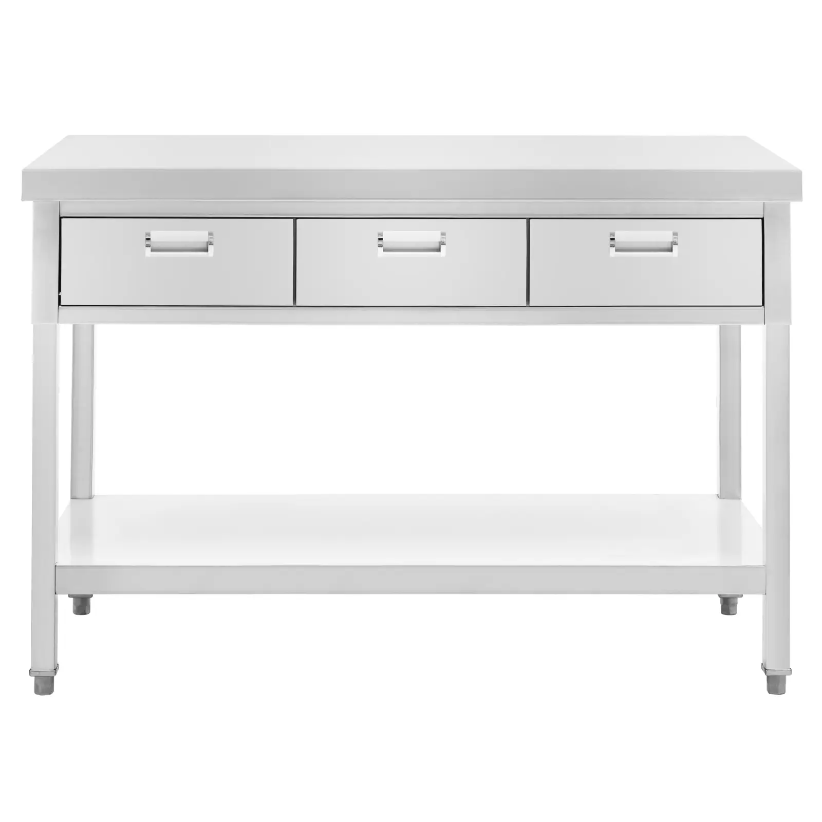  Nerezový pracovní stůl - 120 x 60 cm - 436 kg - 3 zásuvky - Royal Catering (Barva: Stříbrná metalíza)