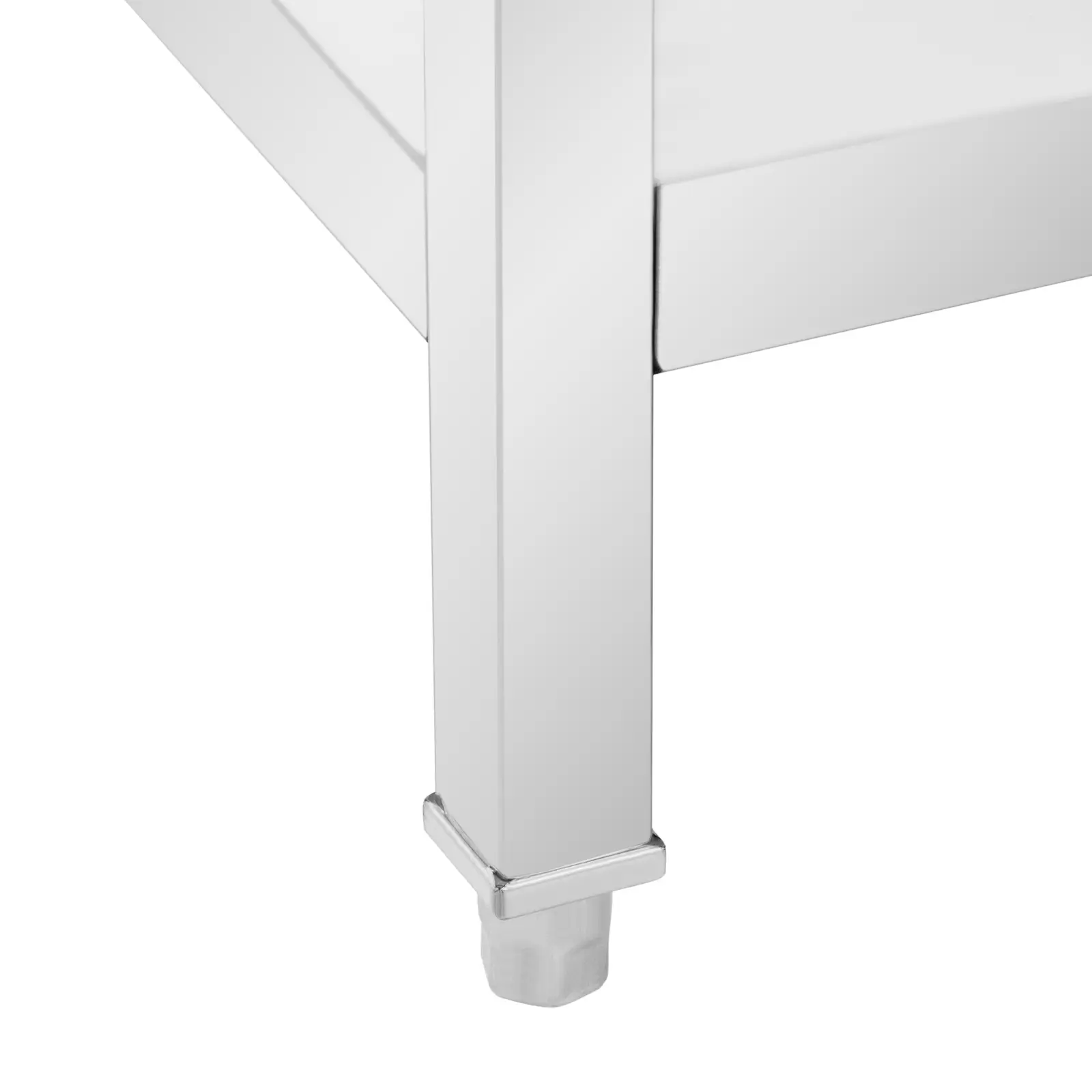  Nerezový pracovní stůl - 120 x 60 cm - 436 kg - 3 zásuvky - Royal Catering (Nastavení noh [mm]: 20)
