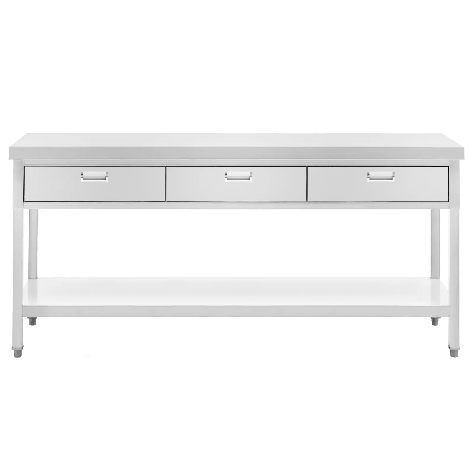  Nerezový pracovní stůl - 180 x 60 cm - 436 kg - 3 zásuvky - Royal Catering (Barva: Stříbrná metalíza)