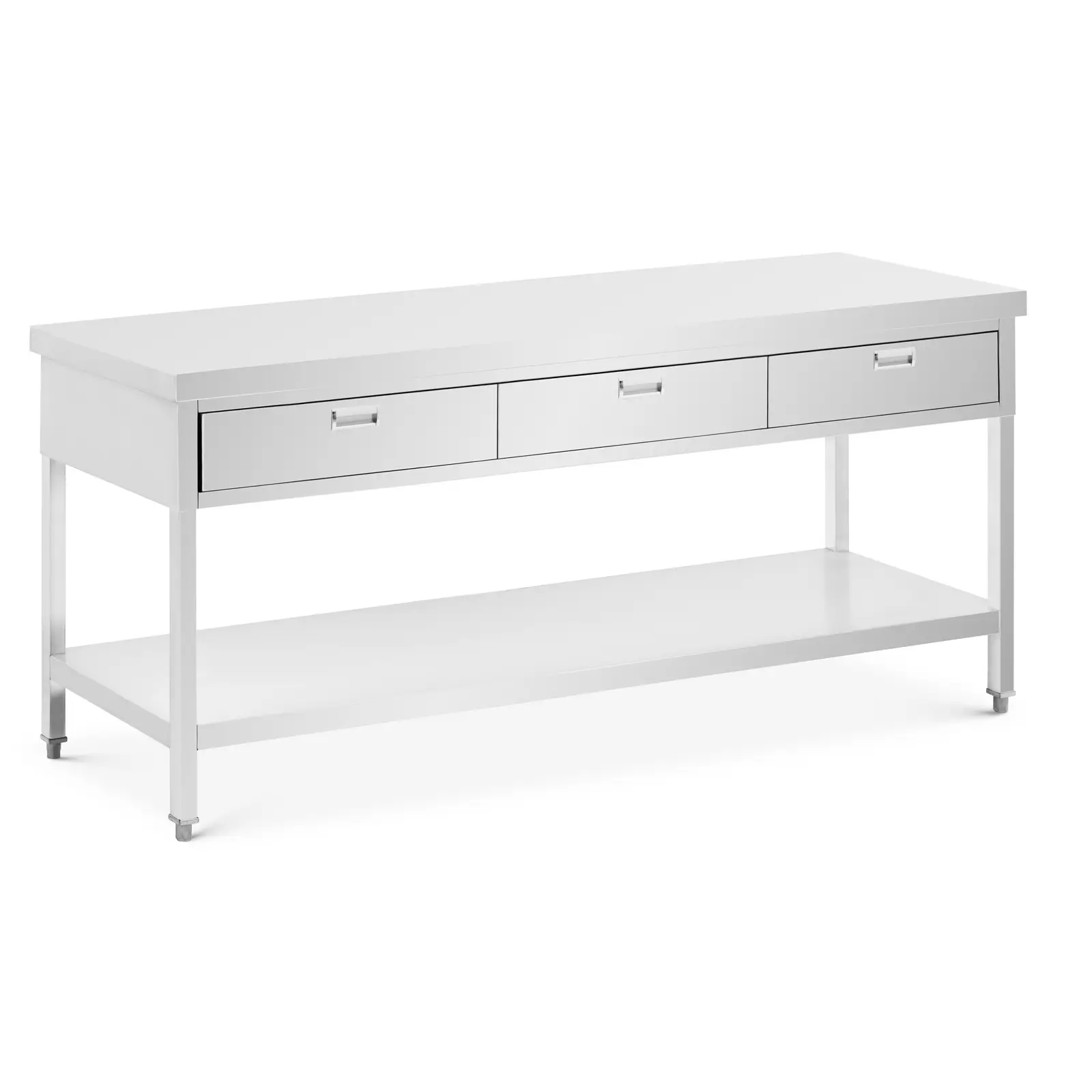  Nerezový pracovní stůl - 200 x 60 cm - 436 kg - 3 zásuvky - Royal Catering