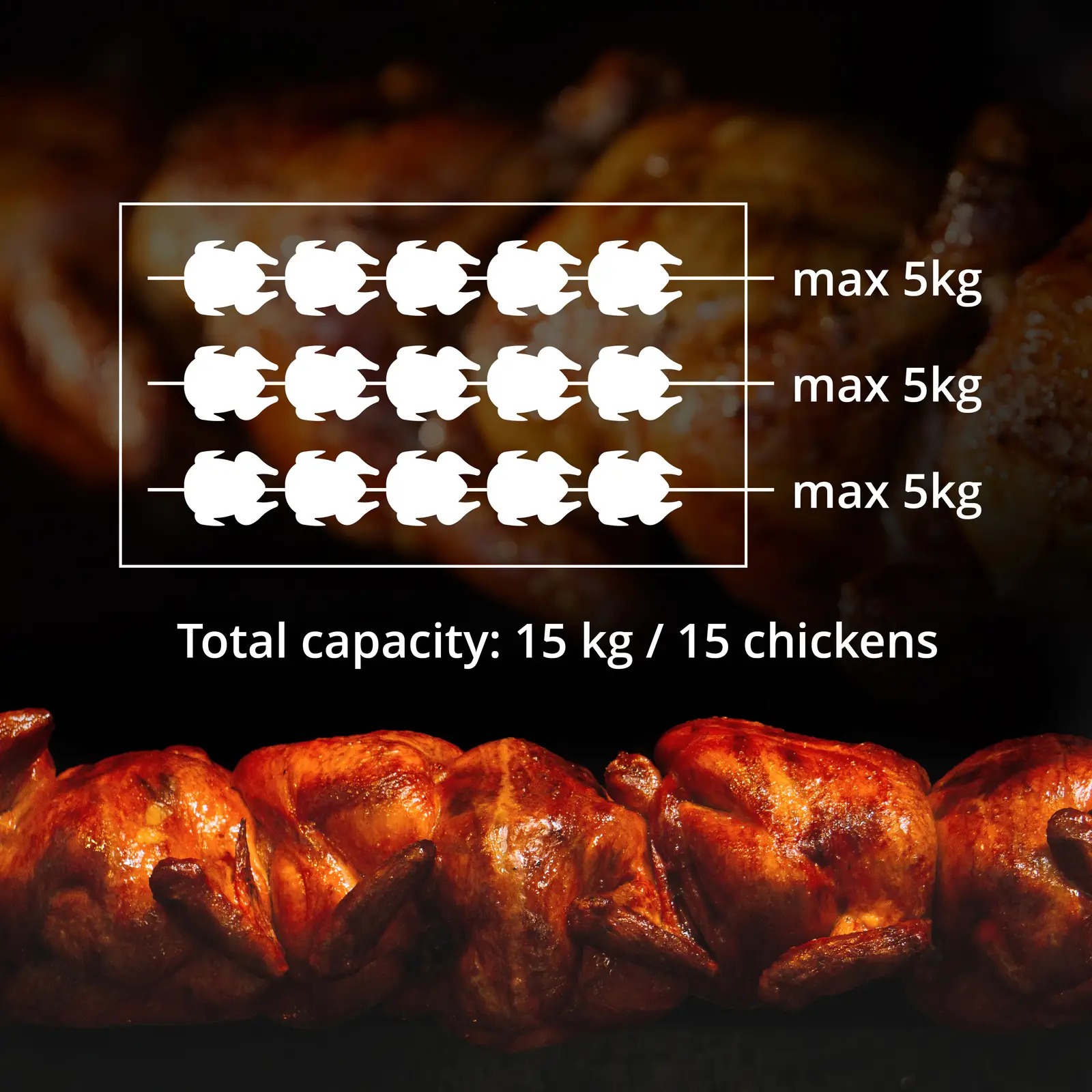 Rôtissoire poulet - à gaz - 3 broches - avec éclairage - Royal Catering (Plateau d'égouttage: Oui)