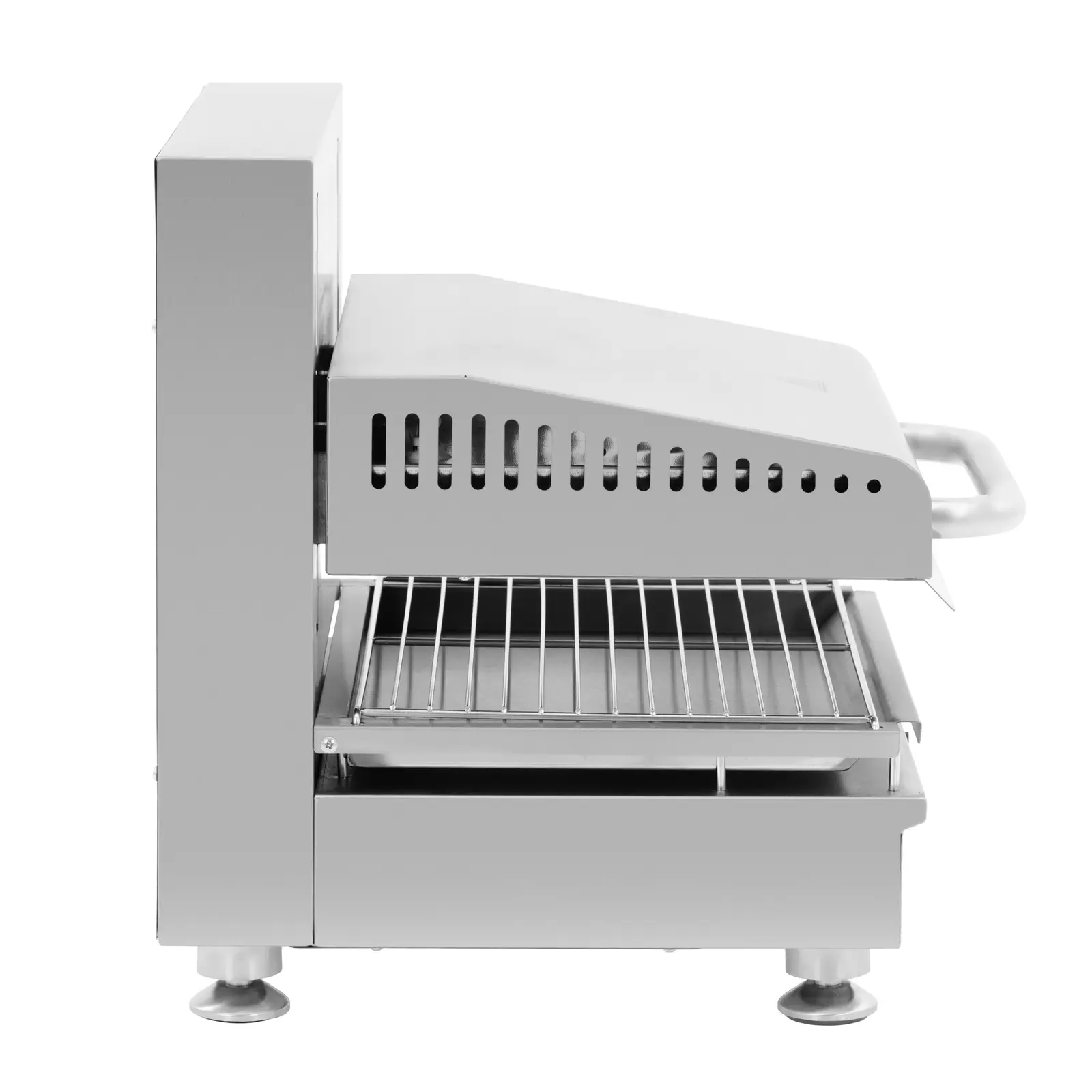 Gril salamander - 2 800 W - 230 V - 45 cm - výškově nastavitelný ohřev - Royal Catering (Barva: Stříbrná metalíza)