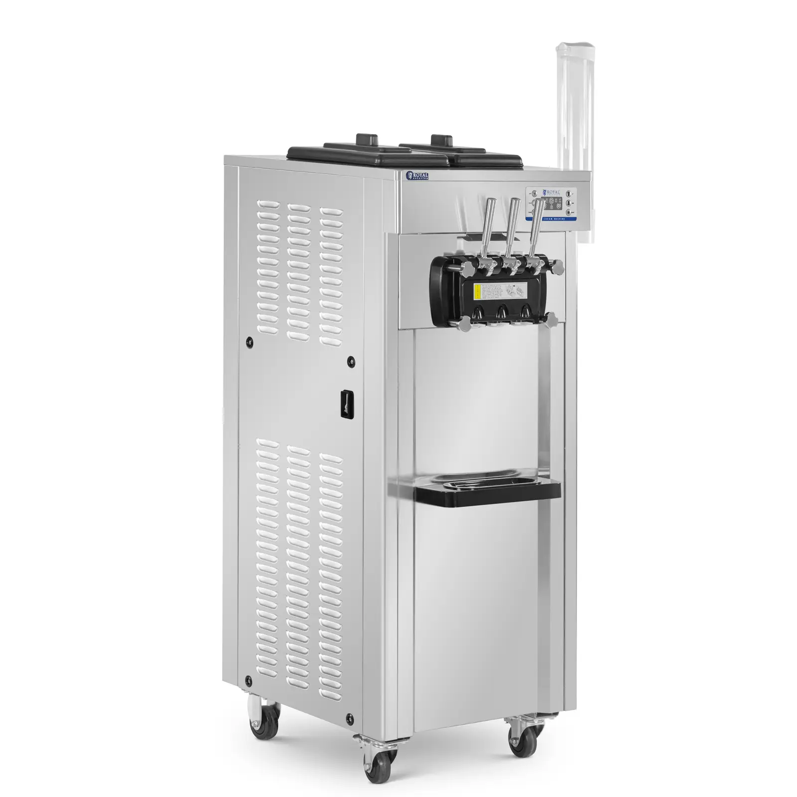Mașină de înghețată soft - 20 l/h - 1670 W - 2 sortimente + amestec din ambele - răcire prealabilă - Royal Catering - Imaginea produsului