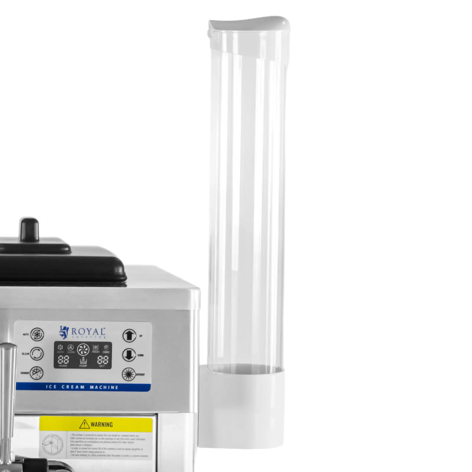 Mașină de înghețată soft - 20 l/h - 1670 W - 2 sortimente + amestec din ambele - răcire prealabilă - Royal Catering (Numărul de arome: 3)