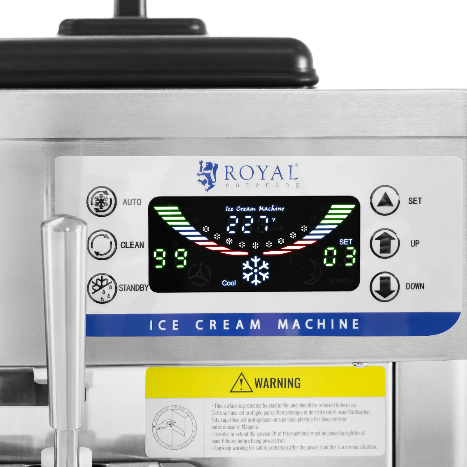 Softijsmachine - 16 l/u - 1650 W - 2 smaken + mix van beide - voorkoeling - Royal Catering (Compressoren: Donper)