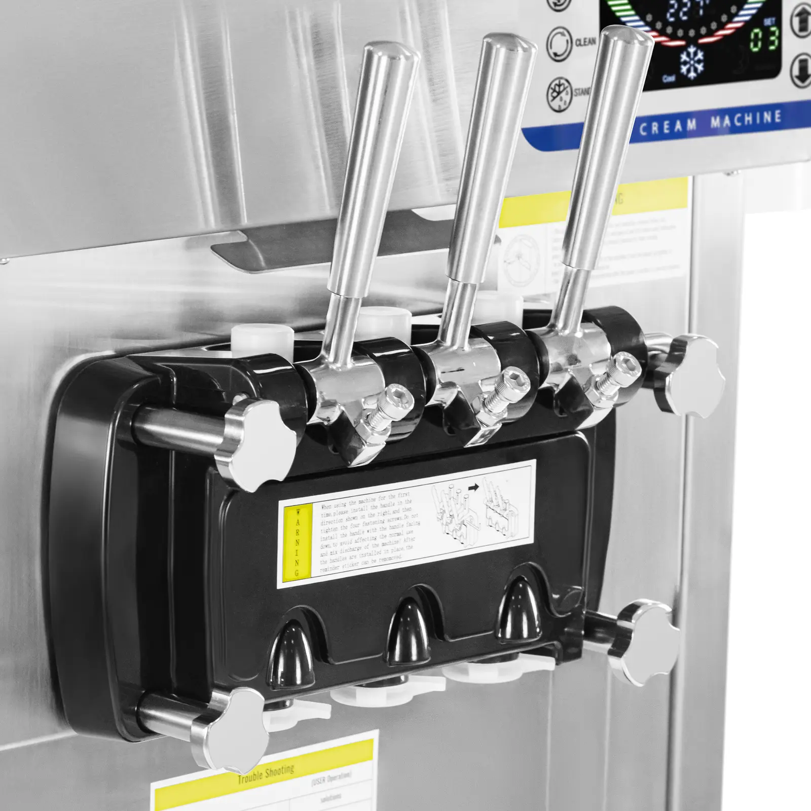 Softijsmachine - 16 l/u - 1650 W - 2 smaken + mix van beide - voorkoeling - Royal Catering (Wielen: Nee)