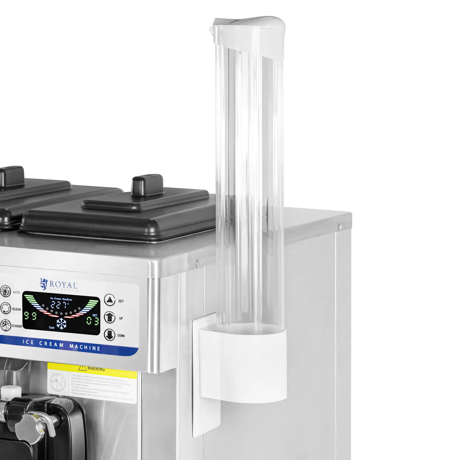 Softijsmachine - 16 l/u - 1650 W - 2 smaken + mix van beide - voorkoeling - Royal Catering (Aantal smaken: 3)