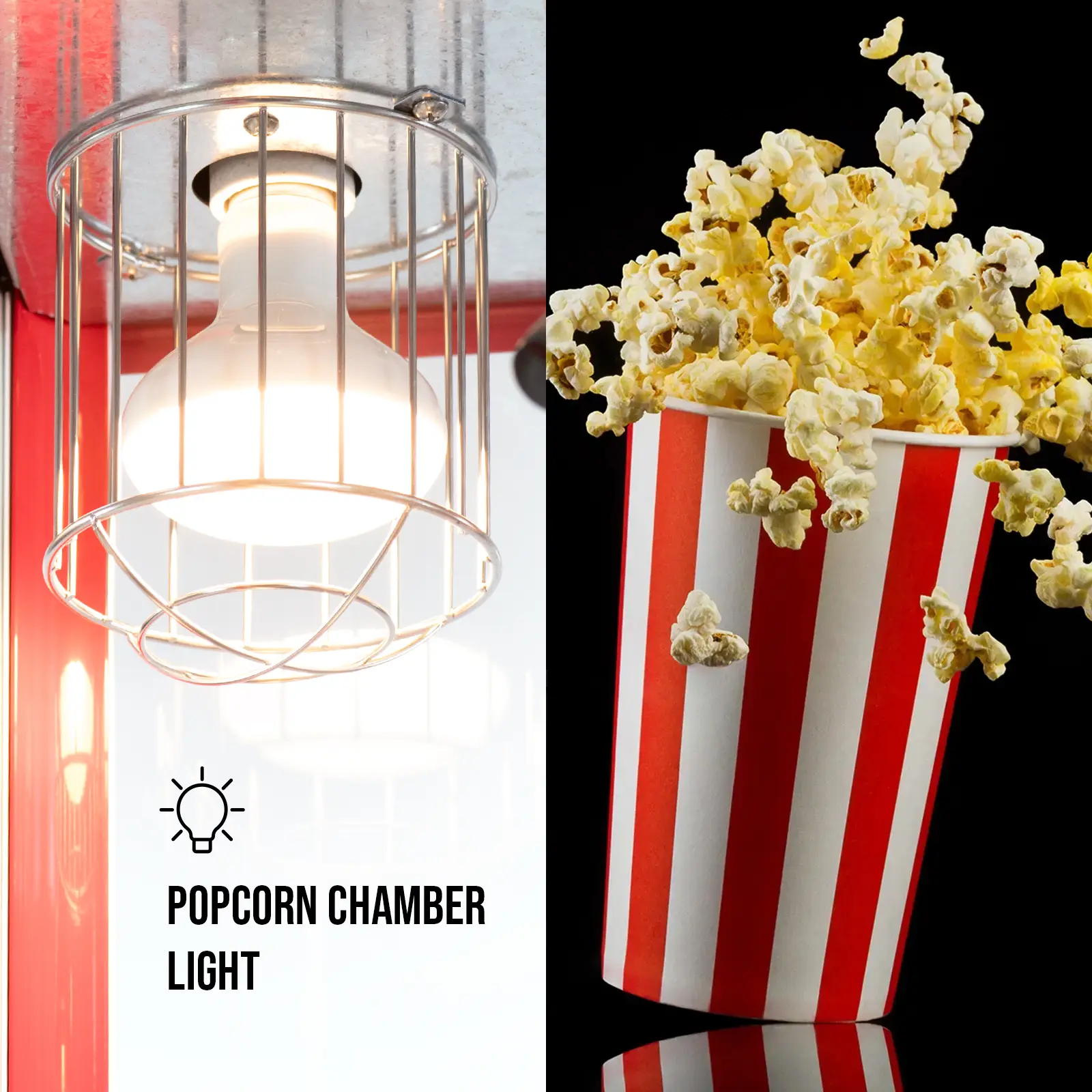 Popcorn machine - 1500 W - 5kg/h - red - Royal Catering (Frequency [Hz]: 50)