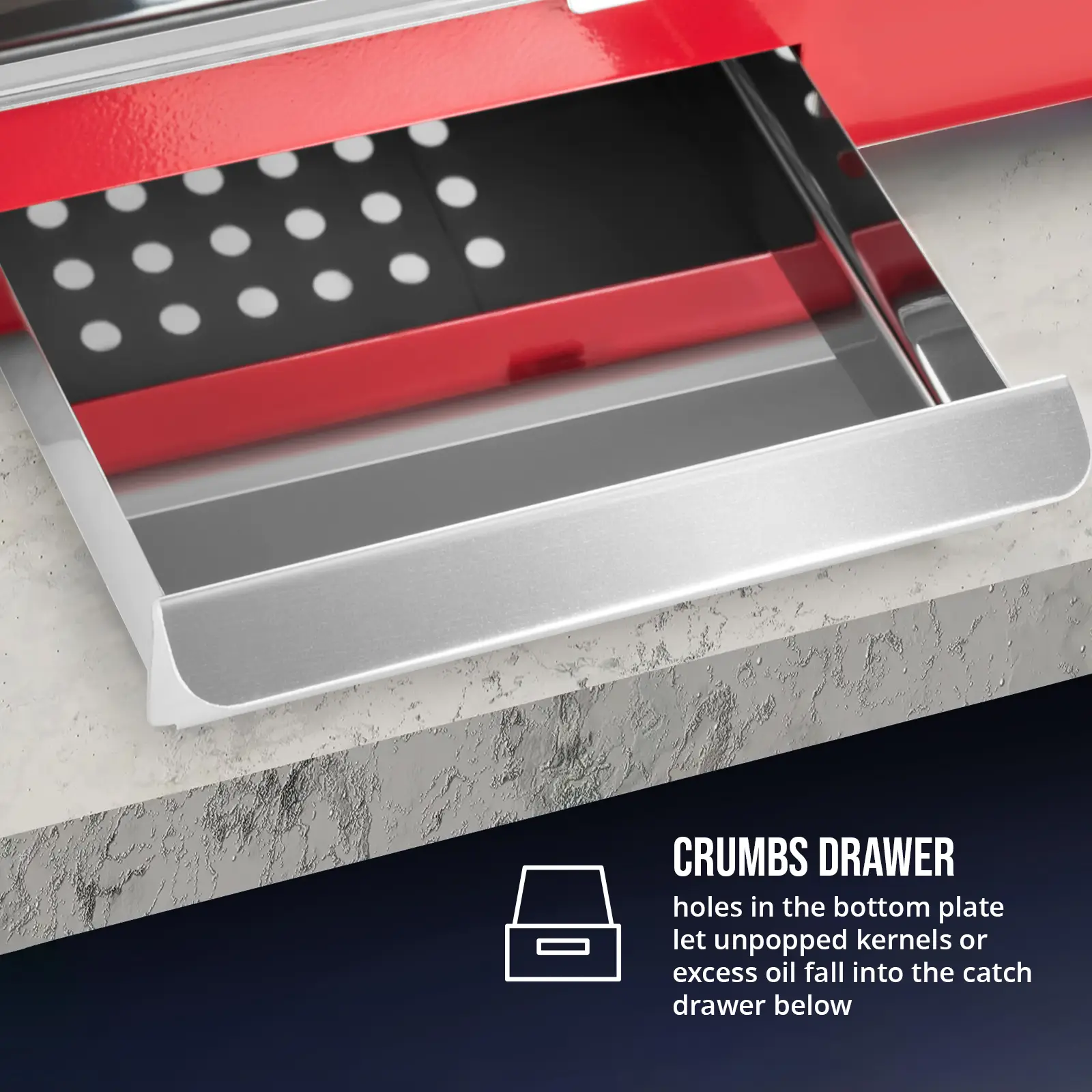 Popcorn machine - 1500 W - 5kg/h - red - Royal Catering (Pot capacity: 1.5 l)