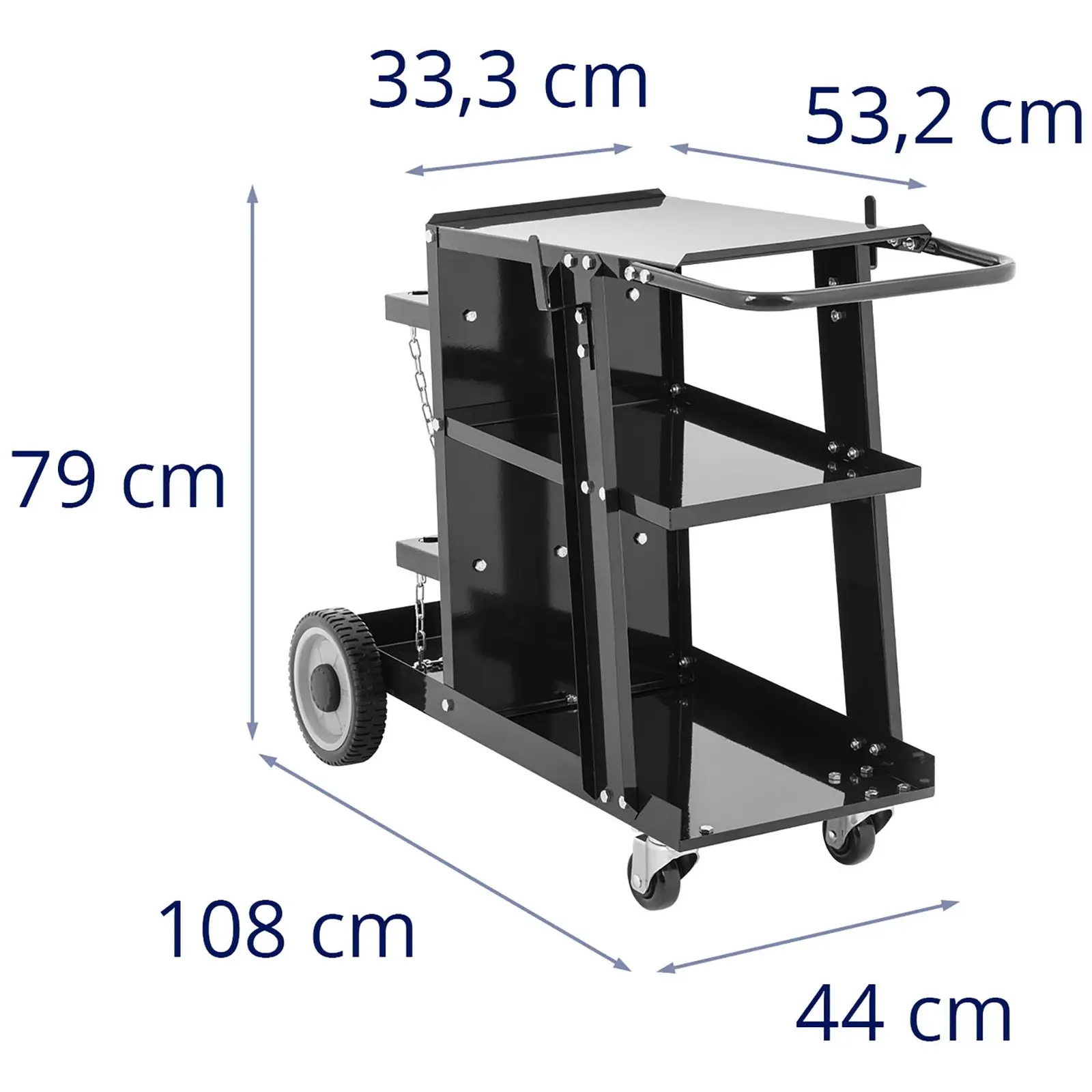 Vozík na svářečku - 75 cm (Rozměry prostředního prostoru [cm]: 51,5 x 33,5)