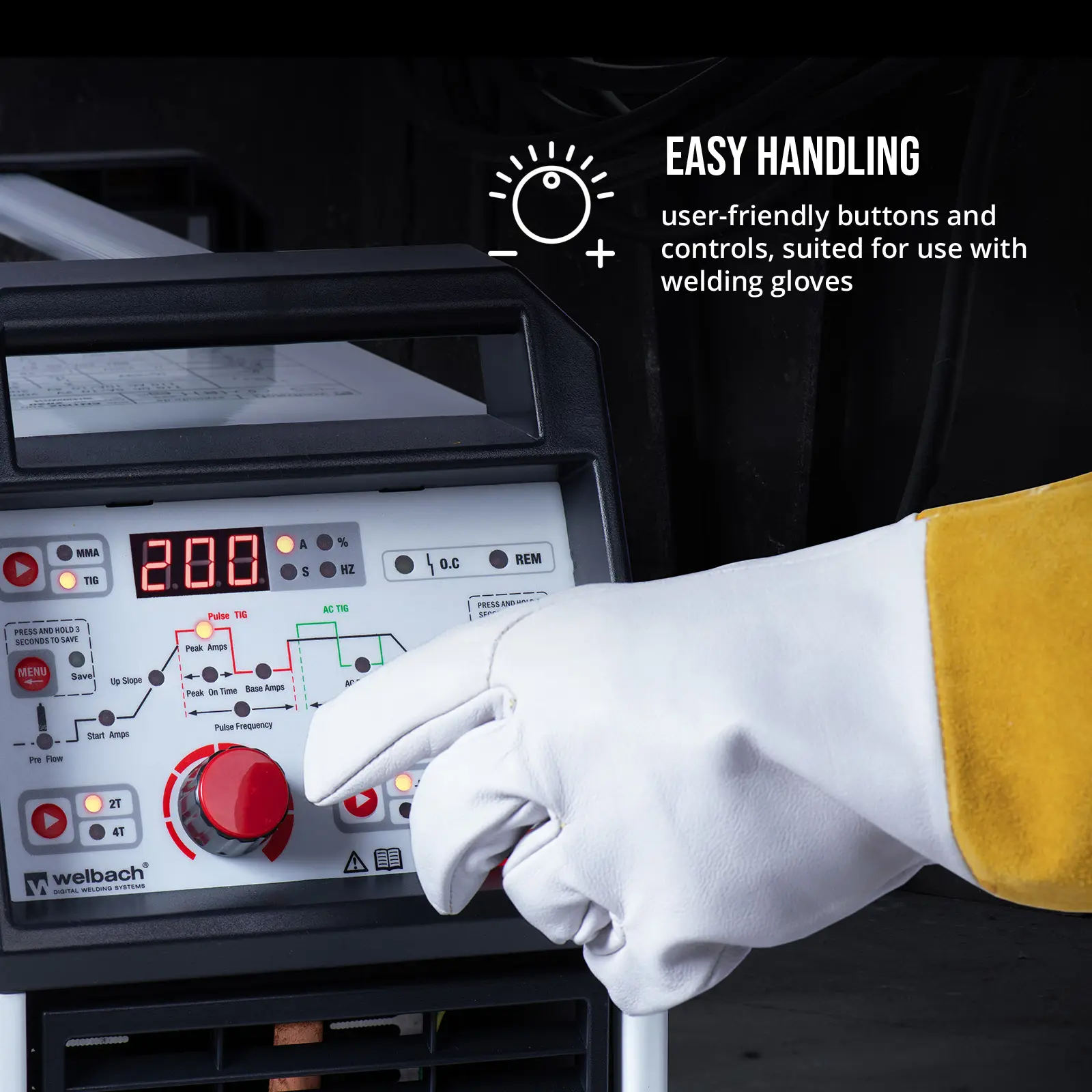 Aluminiumsvets - TIG AC/DC - 200 A - Digital - 230 V - Puls (Anti-stick: Nej)