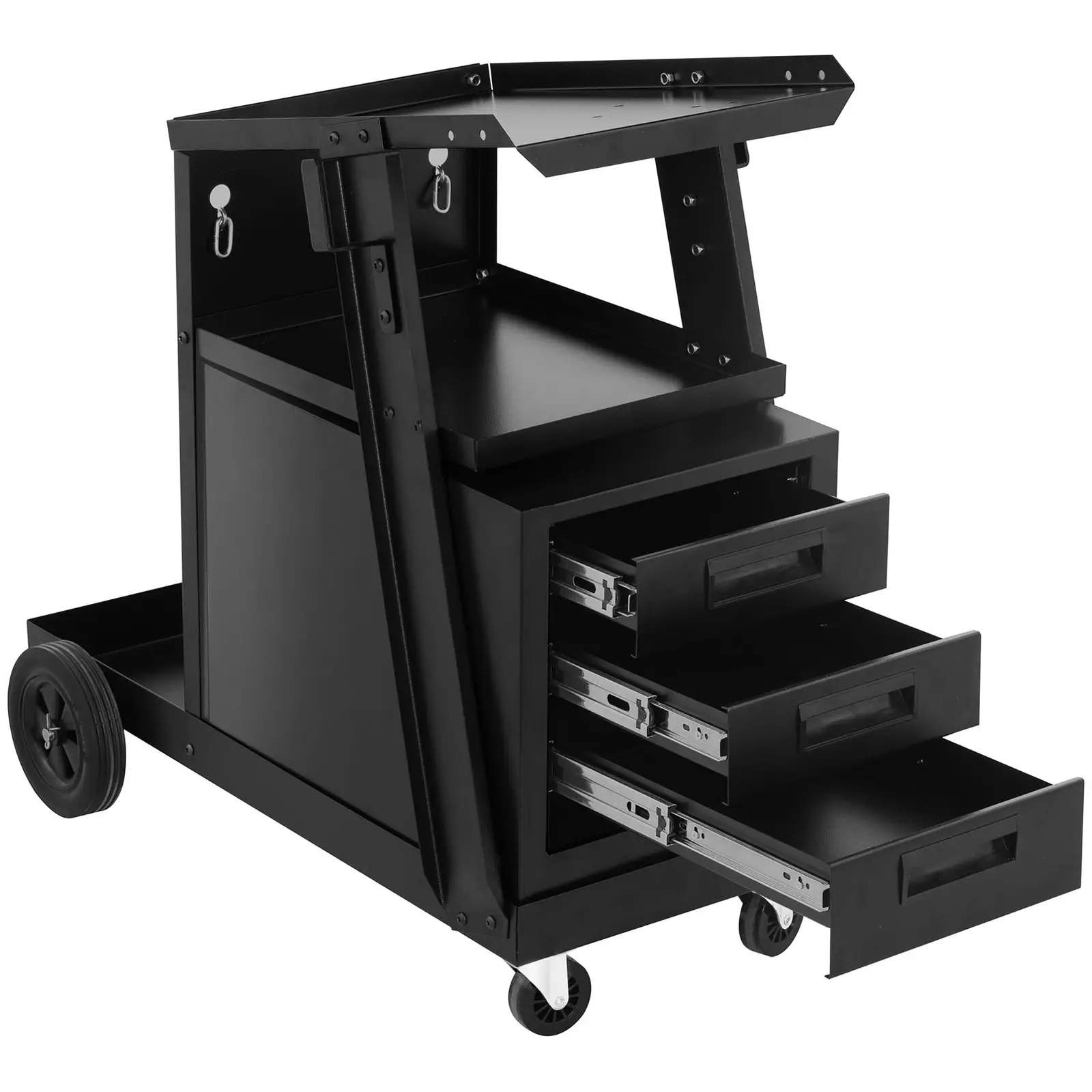 Svářečský vozík se 3 zásuvkami - 75 kg (Průměr koleček: 150 mm)