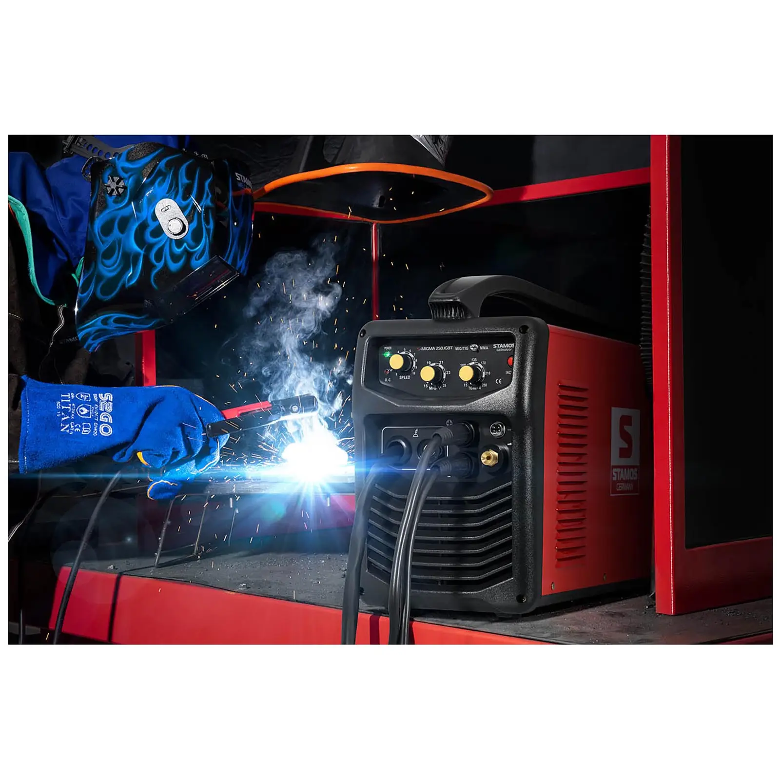 Poste à souder combiné - 250 A - 230 V - FCAW (Anti Stick: Non)