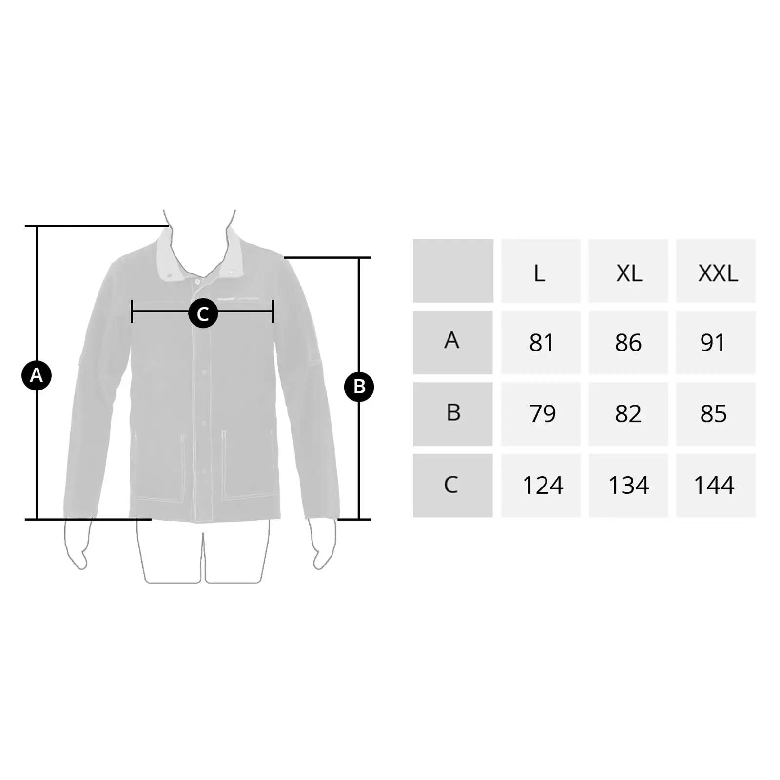 Schweißerjacke aus Rindspaltleder - Größe M