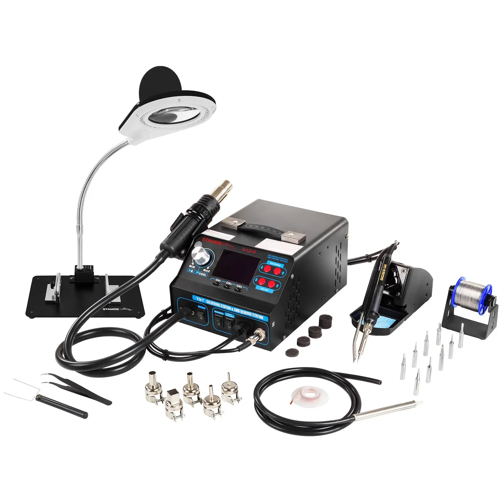 Set Soldering Station with Tin Roller Clamp and Soldering Smoke Vent + Accessoires