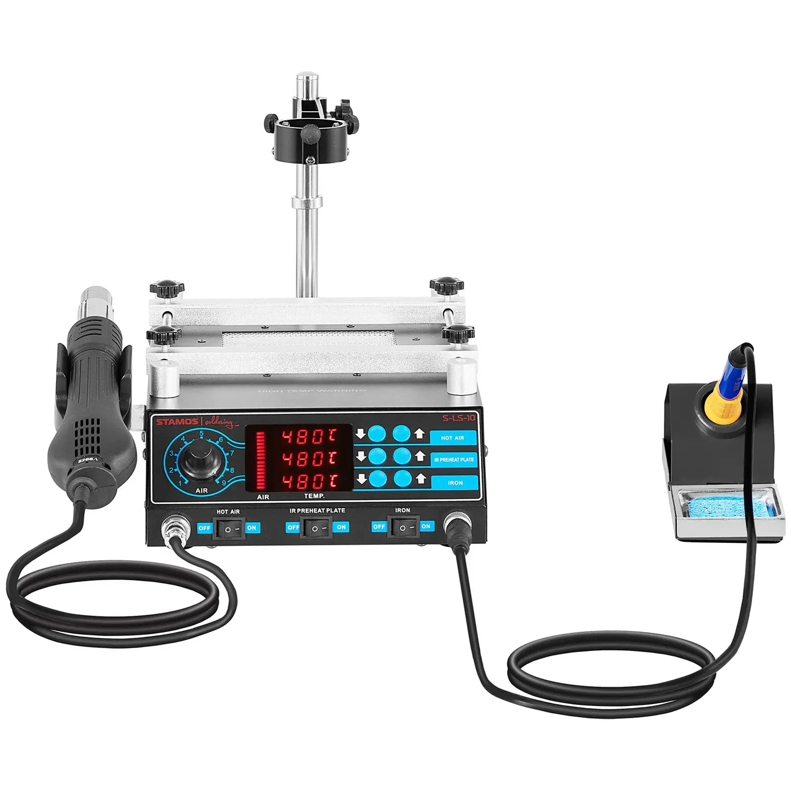 Set Soldering Station with Pre-Heating plate and 2 Clamps + Accessoires